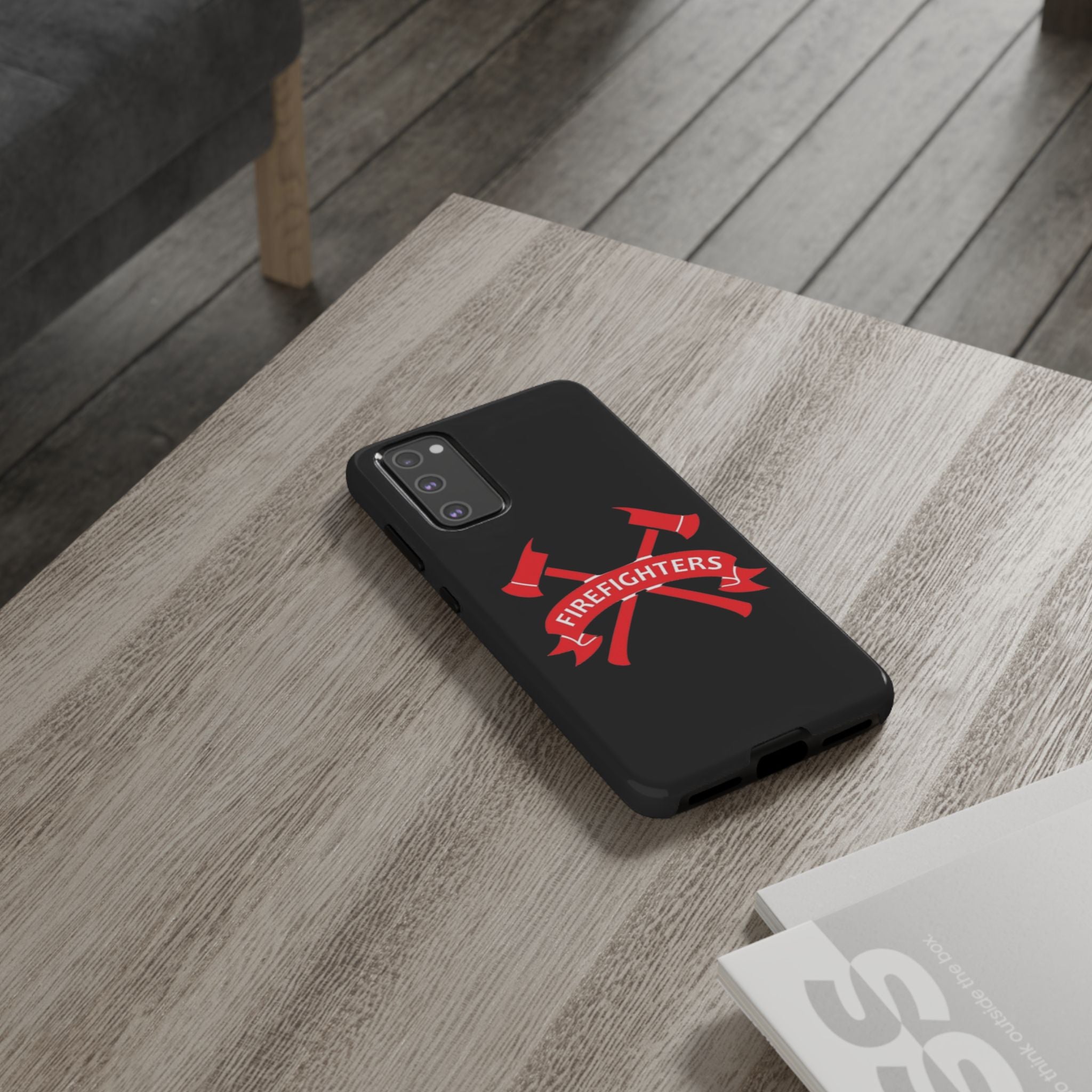 Firefighters Tough Phone Case — Red Crossed Axes Design