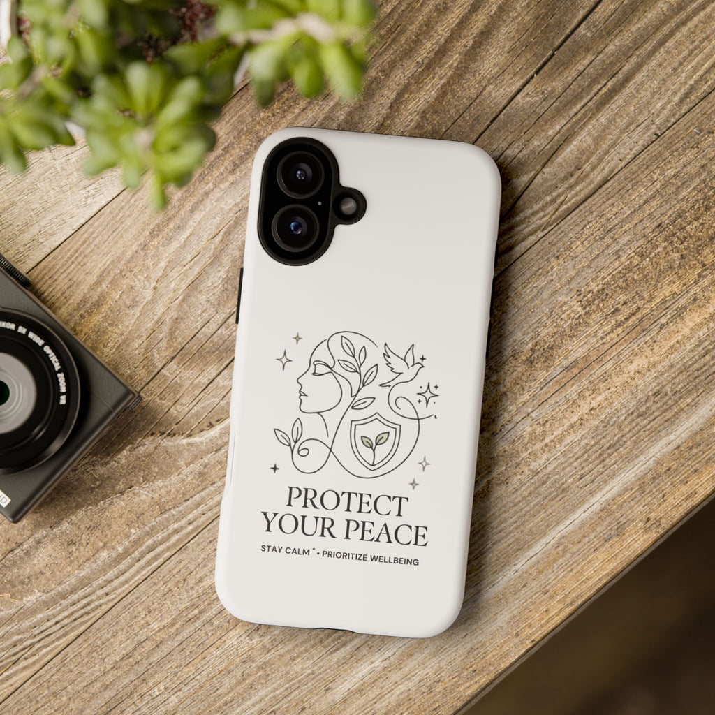 Protect Your Peace Phone Case – Minimalist Wellness iPhone Cover