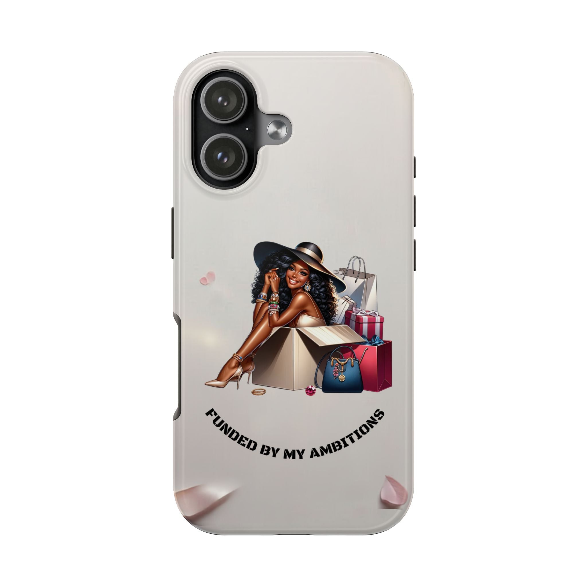 Chic Shopper Tough Phone Case — Stylish Black Woman with Shopping Bags