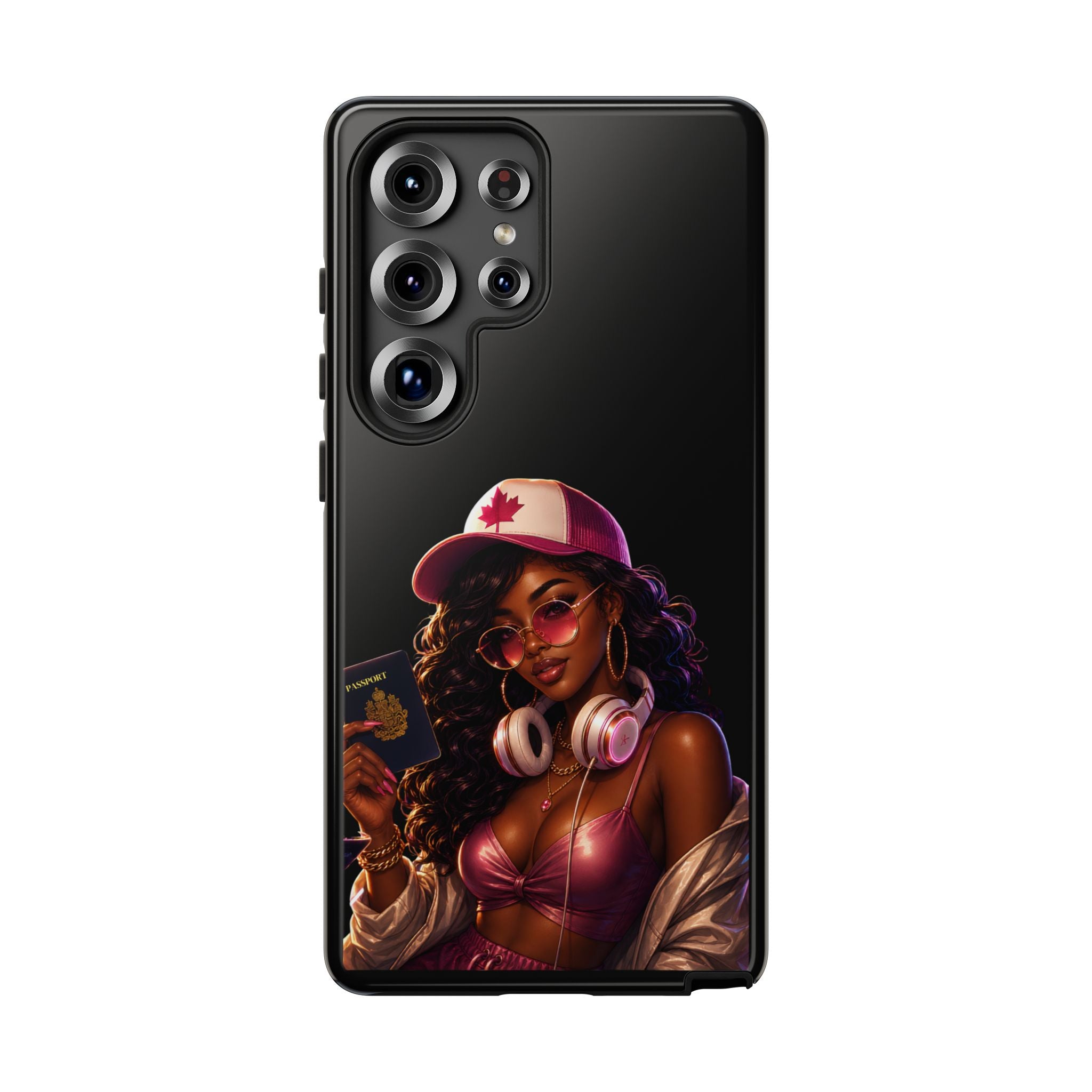 Phone Case — Stylish Urban Woman Design with Maple Cap
