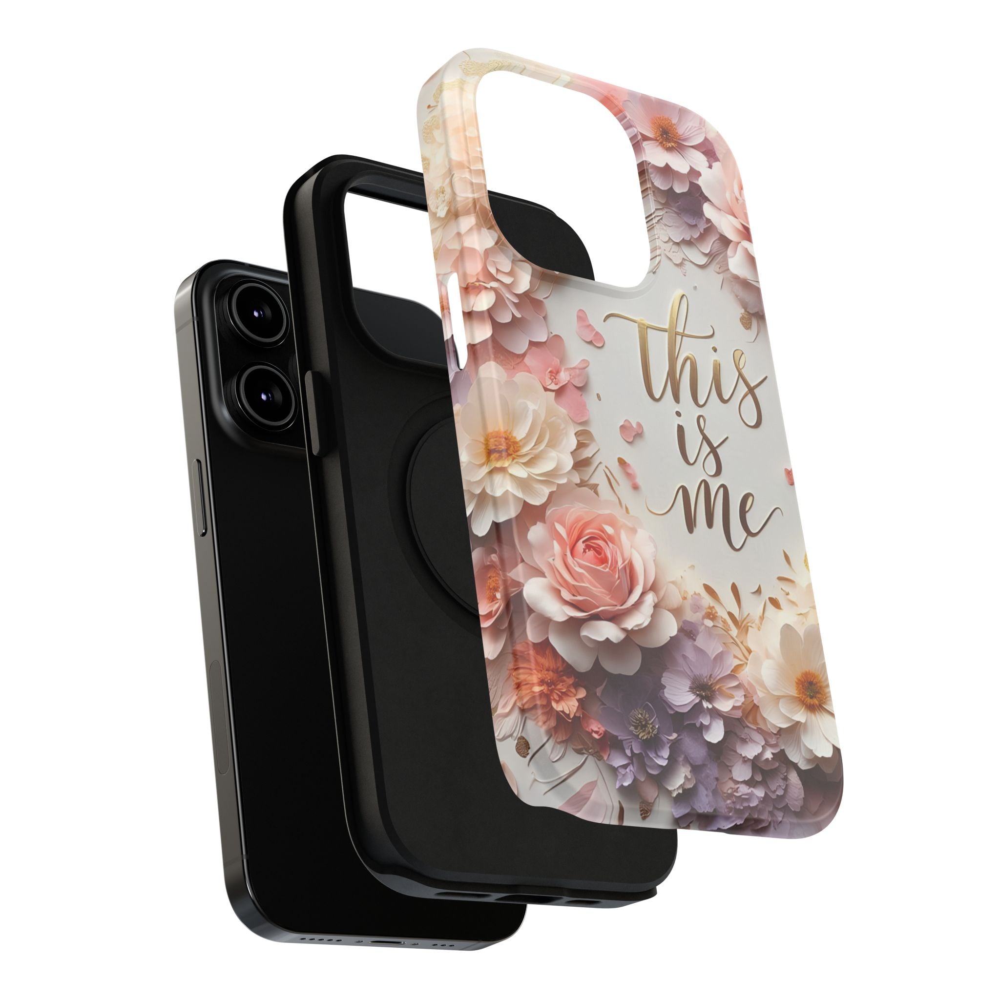 Floral "This Is Me" Phone Case — Impact-Resistant Floral Protective Cover
