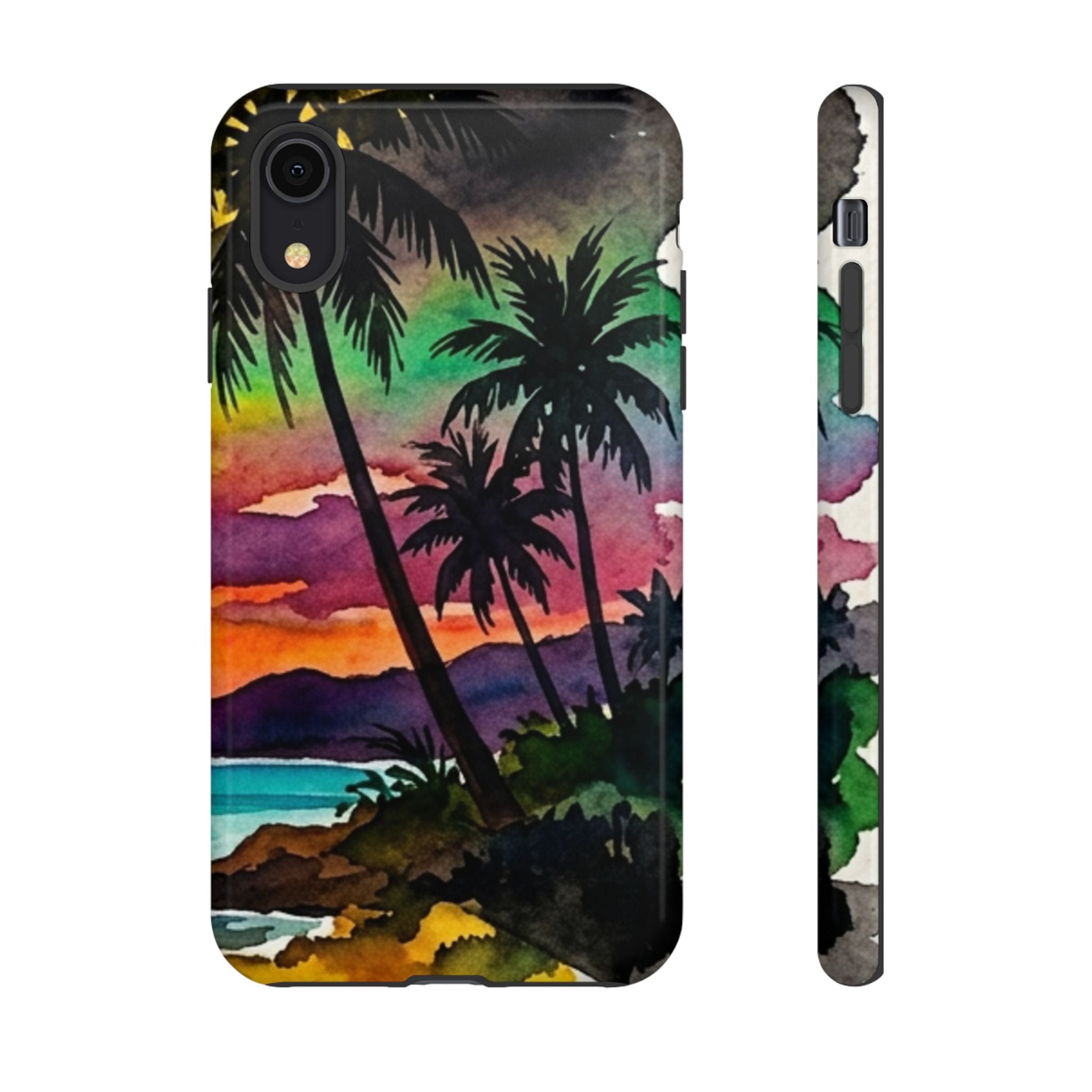 Tropical Sunset Phone Case – Palm Tree Beach Protective Cover
