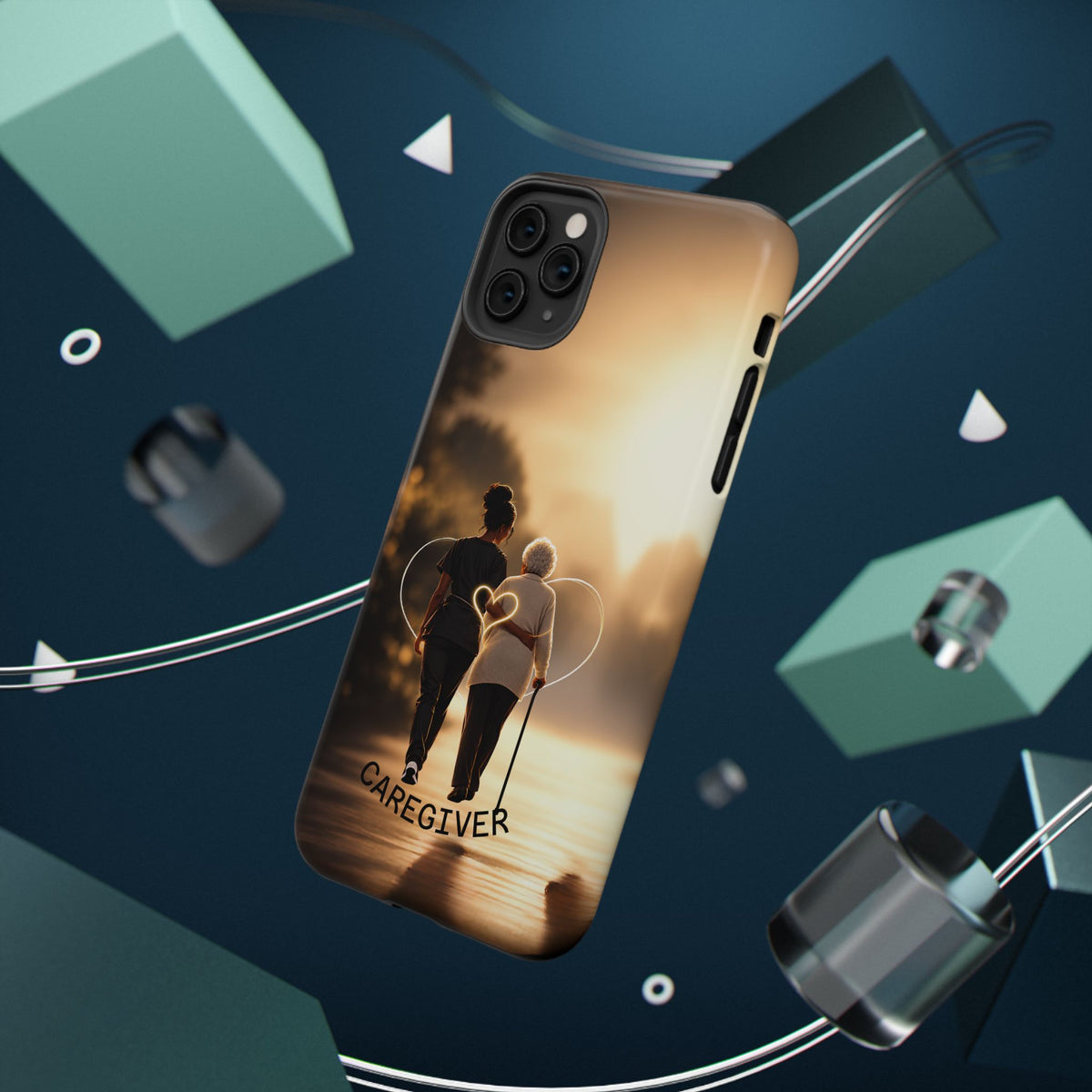 Caregiver Phone Case — Impact-Resistant Protective Case with Heart Design