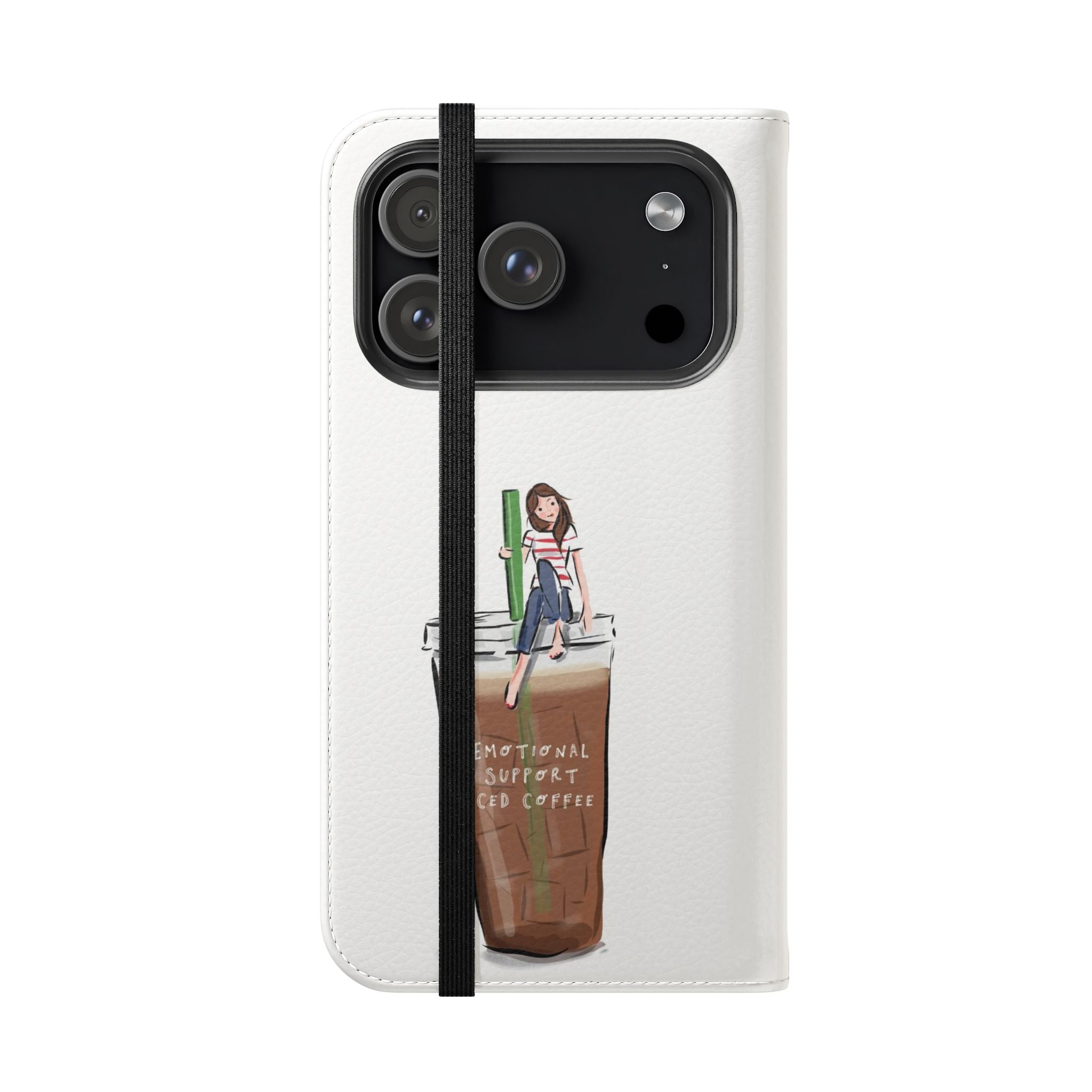 Flip Case — "Emotional Support Iced Coffee" Phone Wallet Case