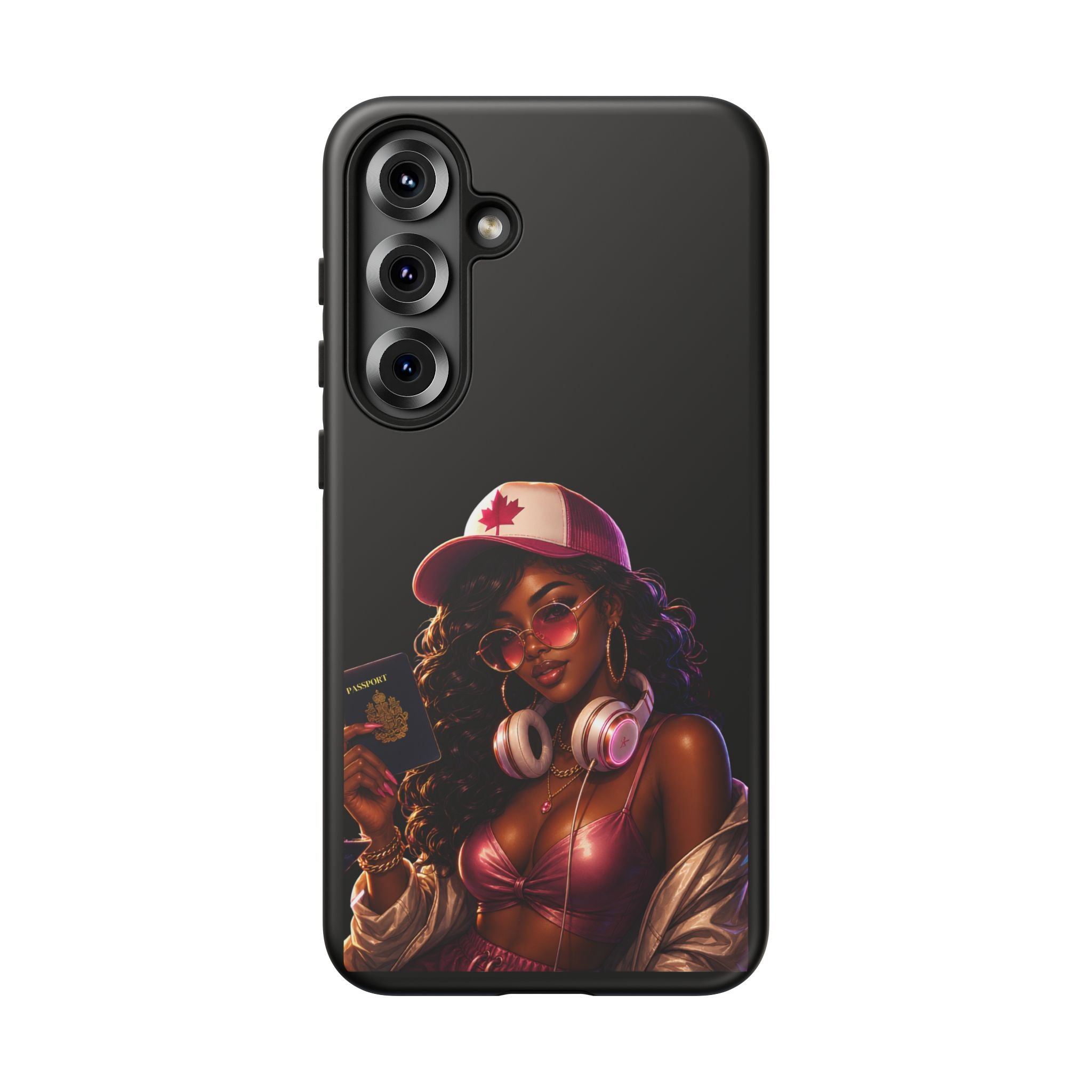 Phone Case — Stylish Urban Woman Design with Maple Cap