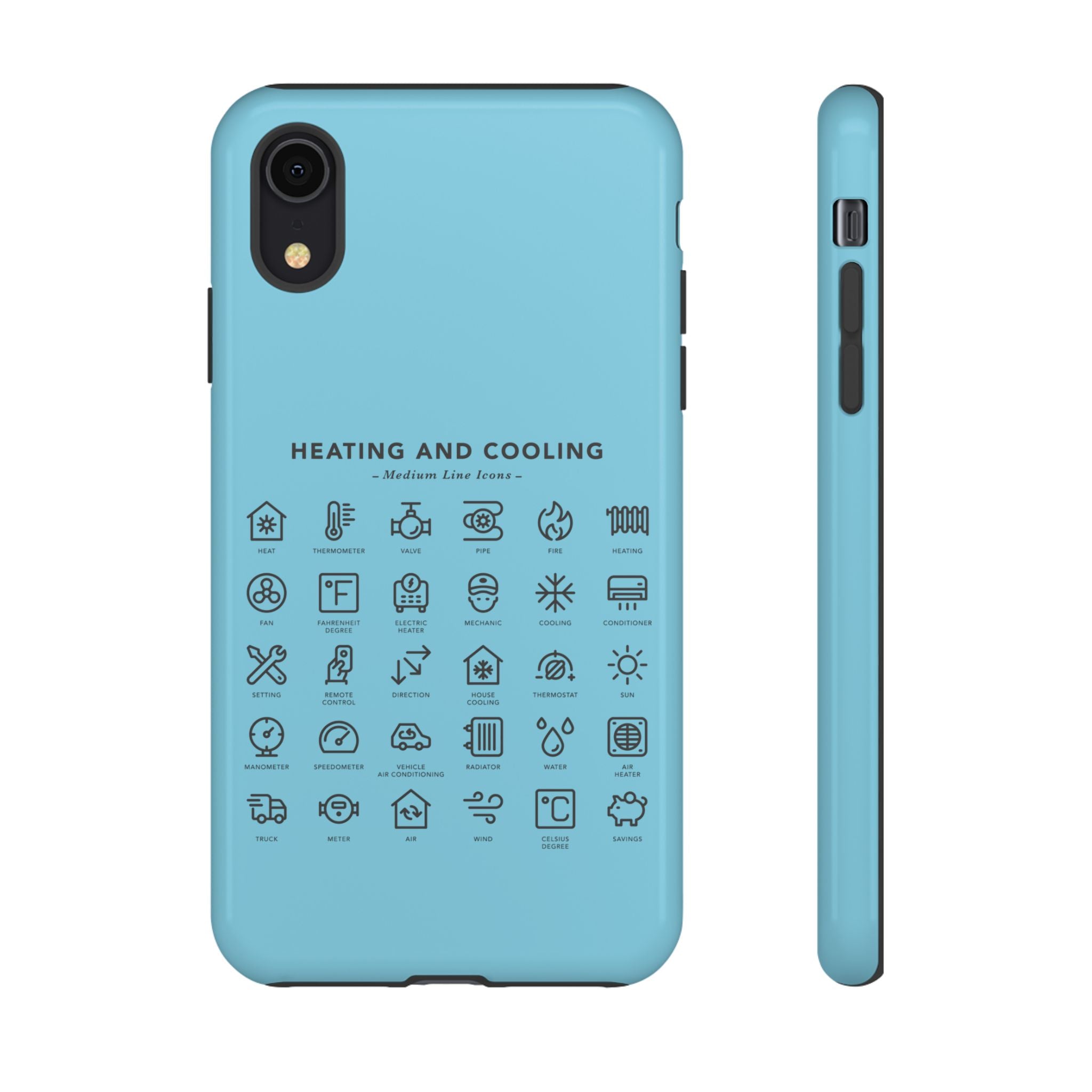 Heating and Cooling Icons Phone Case – HVAC Technician Protective Phone Cover