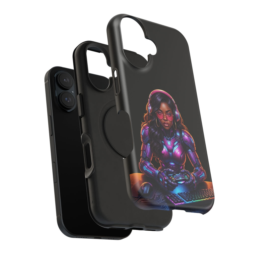 Gamer Girl Cyber Armor Phone Case — Impact‑Resistant Protective Cover
