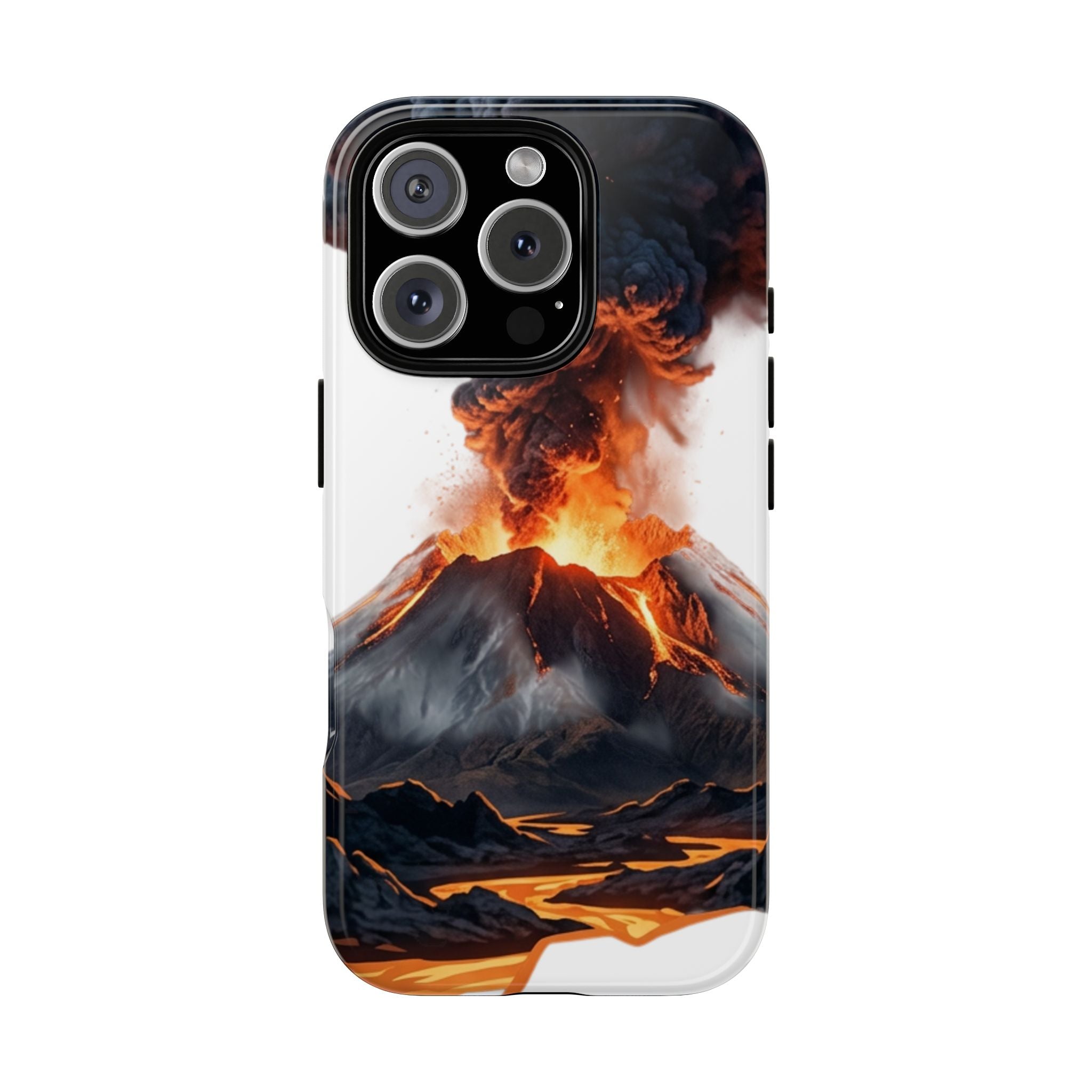 Volcano Eruption Tough Phone Case — Fiery Lava Protective Cover