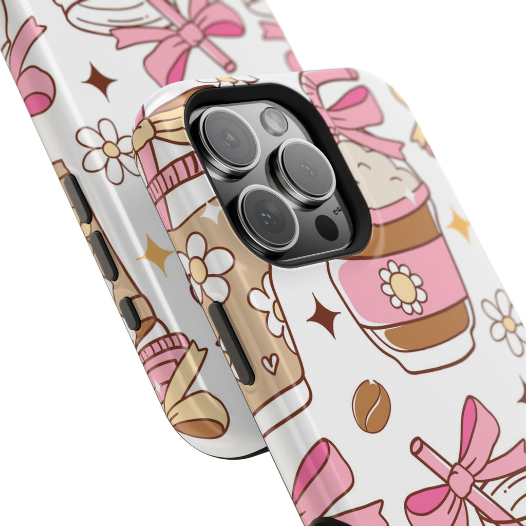 Cute Pink Coffee & Latte Pattern Impact Phone Case