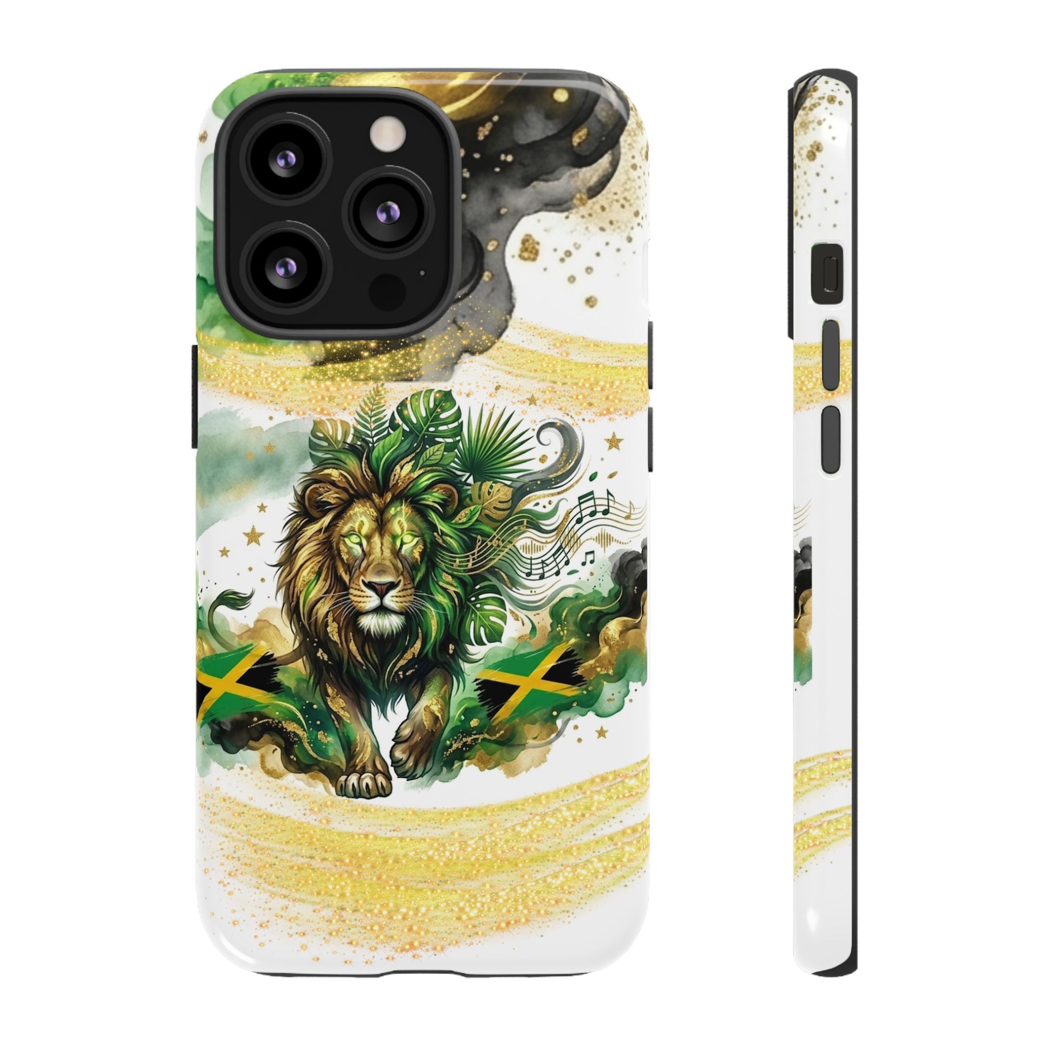 Reggae Lion Phone Case — Jamaican Flag Rasta Art Tough Phone Cover