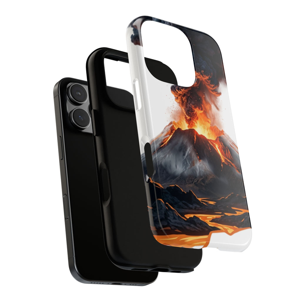 Volcano Eruption Tough Phone Case — Fiery Lava Protective Cover