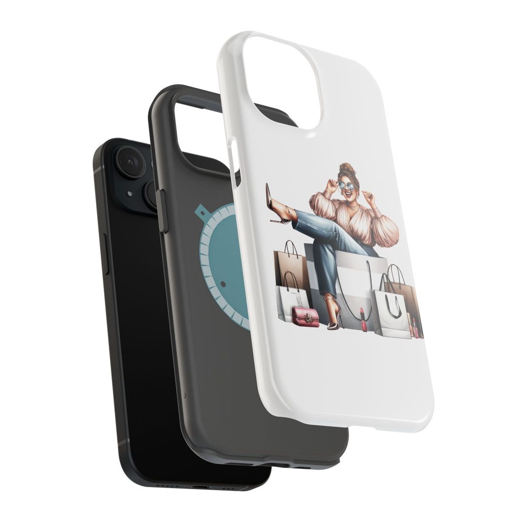 Magnetic Impact-Resistant Case — Luxury Shopper Goddess on Clouds Phone Cover