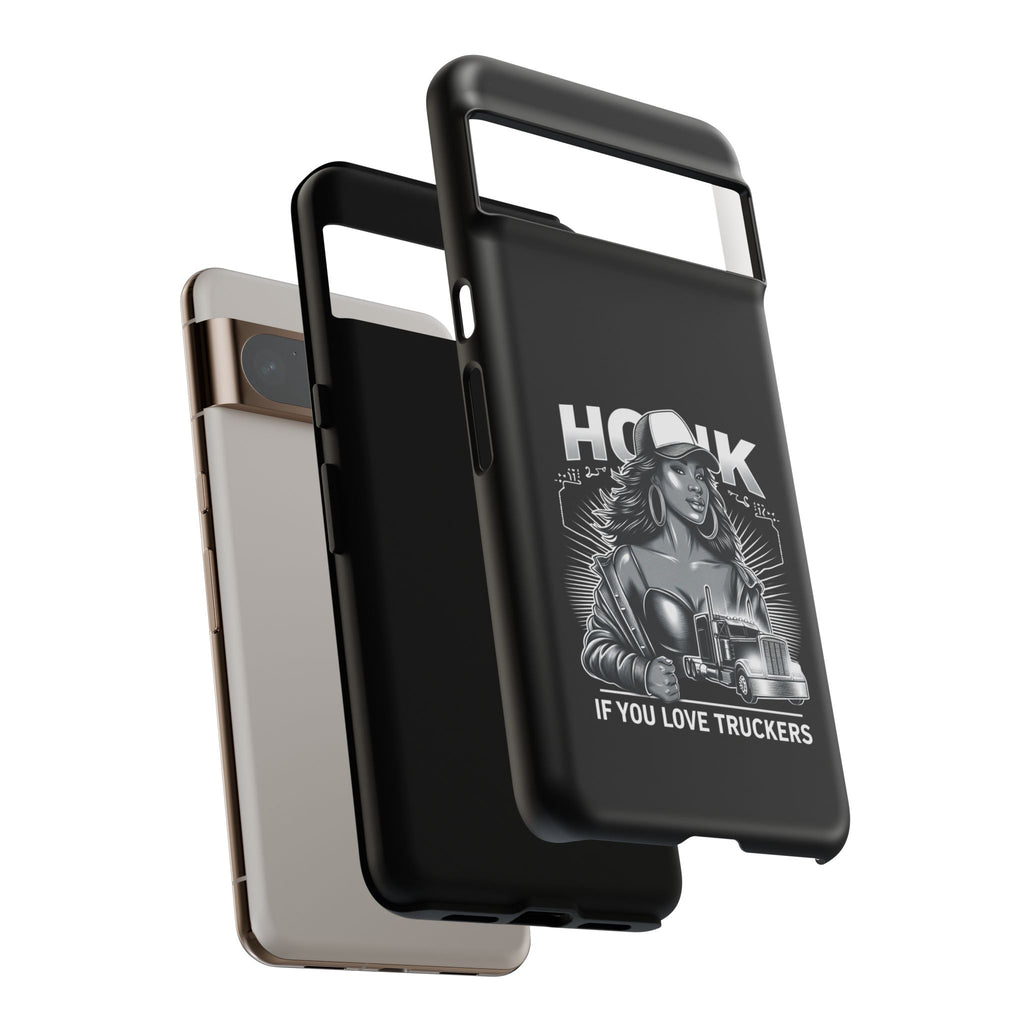 Phone Case — 'Honk' Trucker Girl Retro Semi Truck Protective Case