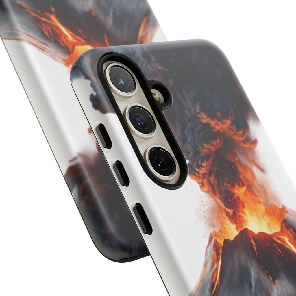 Volcano Eruption Tough Phone Case — Fiery Lava Protective Cover