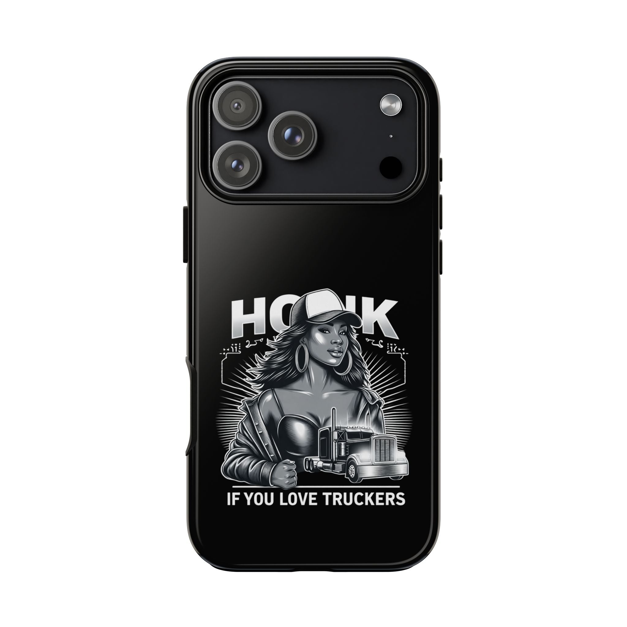 Phone Case — 'Honk' Trucker Girl Retro Semi Truck Protective Case