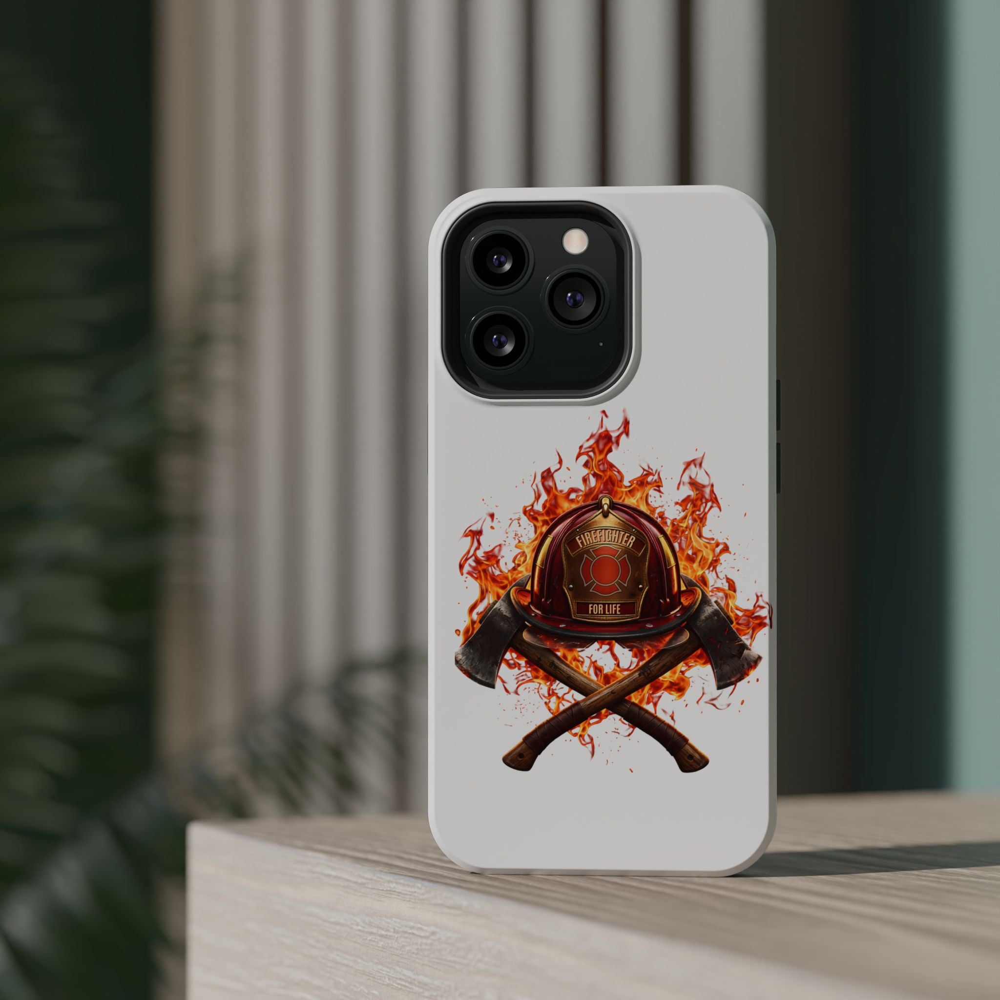 Firefighter Helmet Flames Phone Case — Station 117 Magnetic Impact-Resistant Case