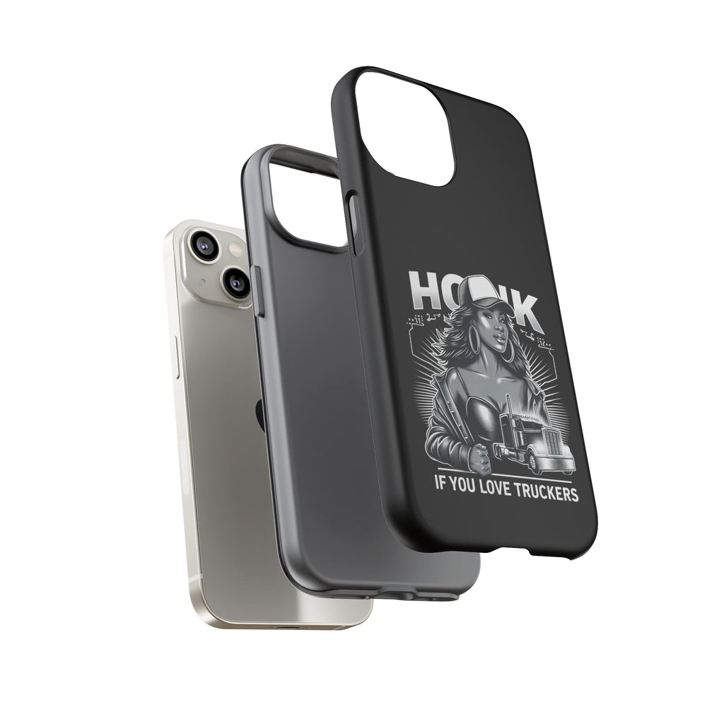 Phone Case — 'Honk' Trucker Girl Retro Semi Truck Protective Case