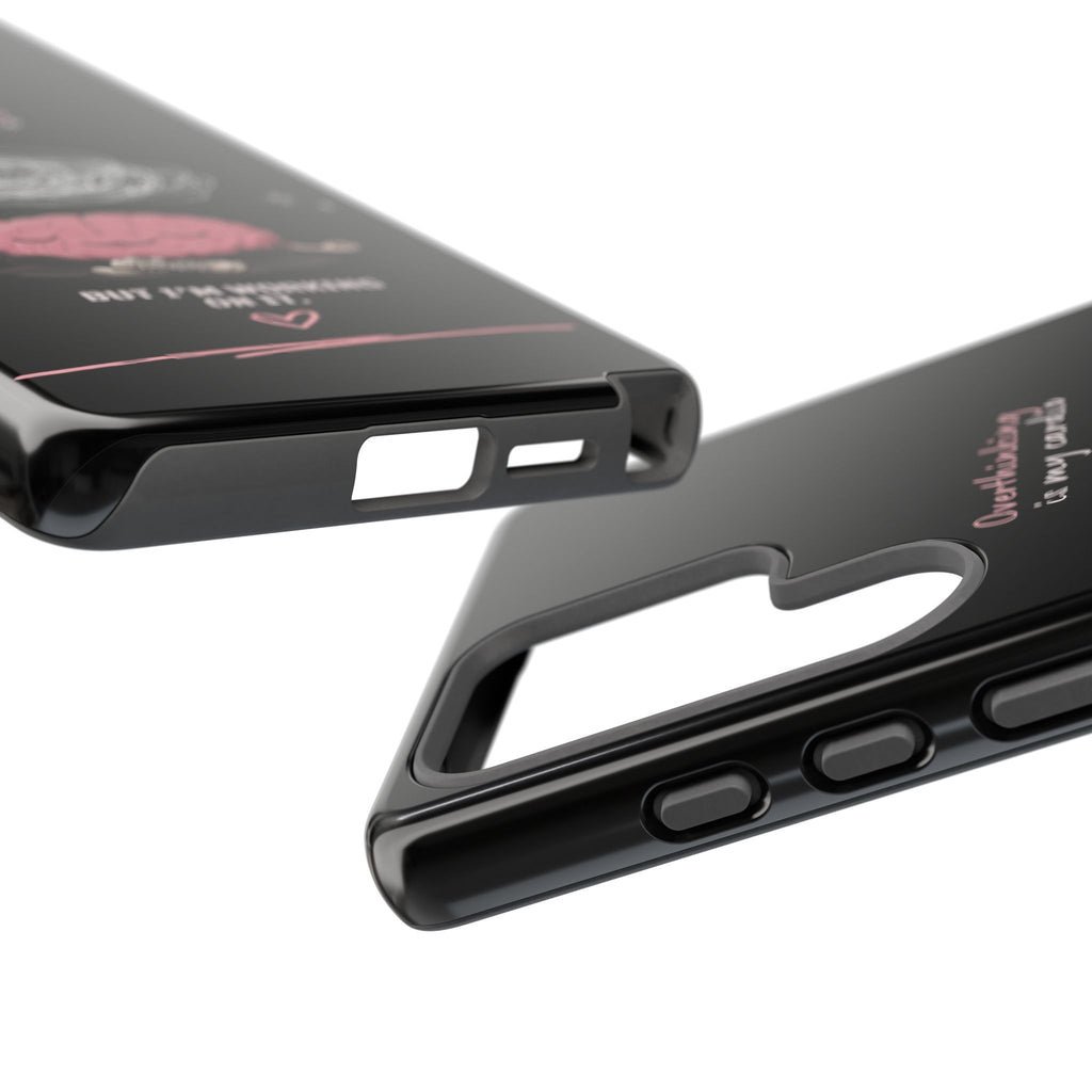 Phone Case — "Overthinking Is My Cardio" Cute Meditating Brain Protective Case