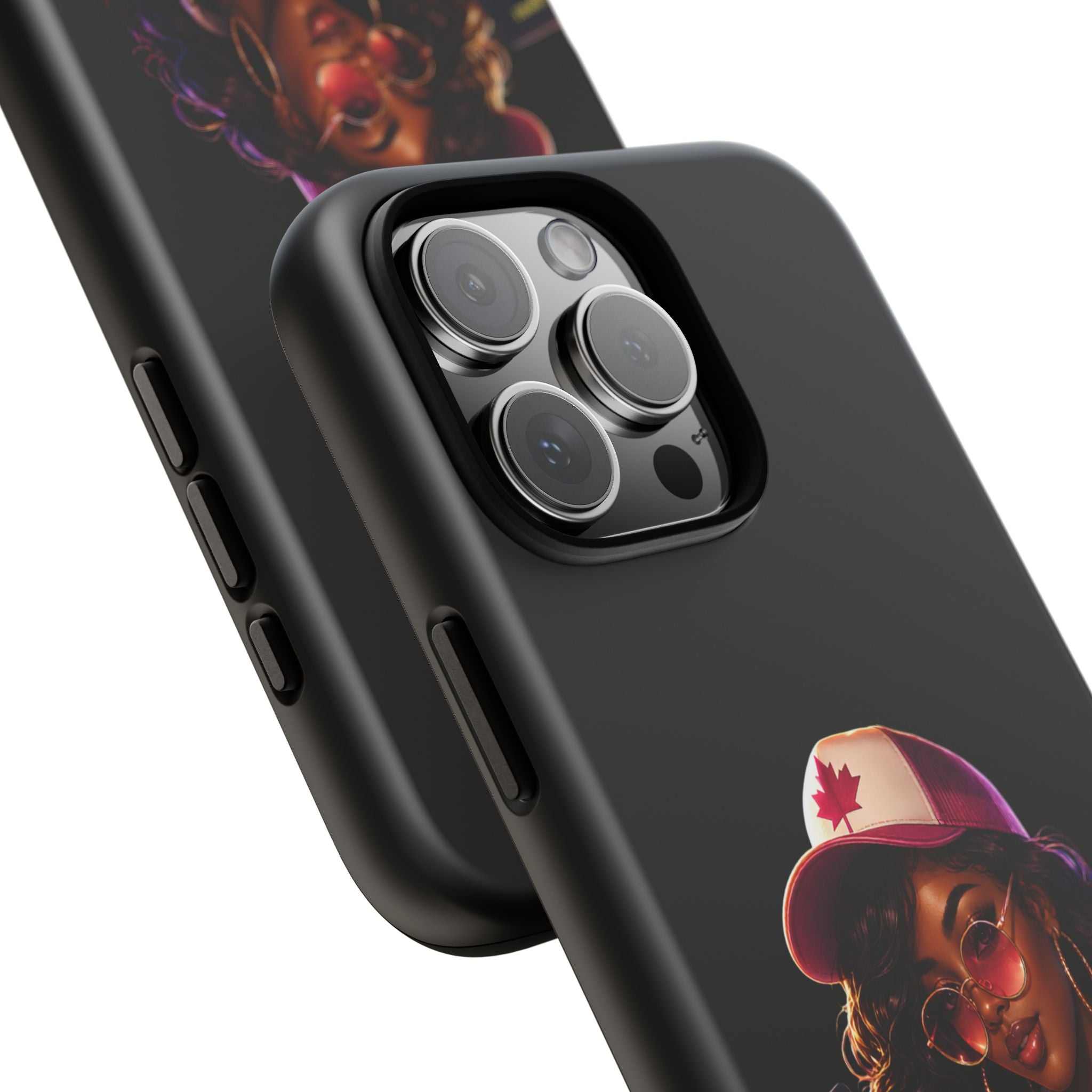 Phone Case — Stylish Urban Woman Design with Maple Cap