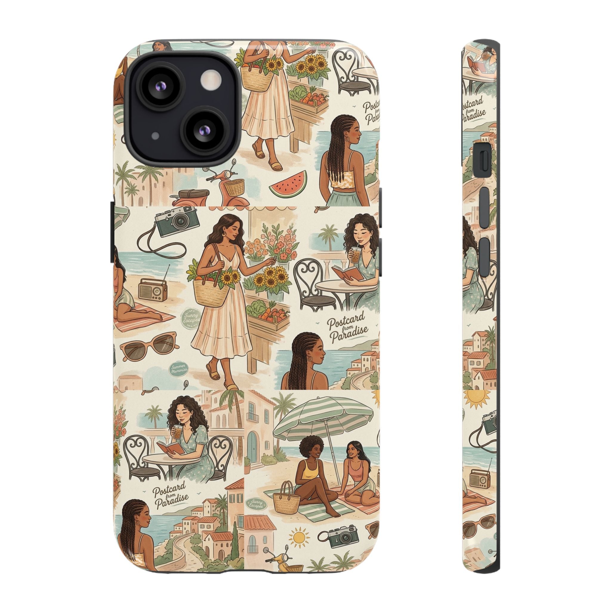 Tropical Vacation Phone Case — Vintage Beach Women Pattern