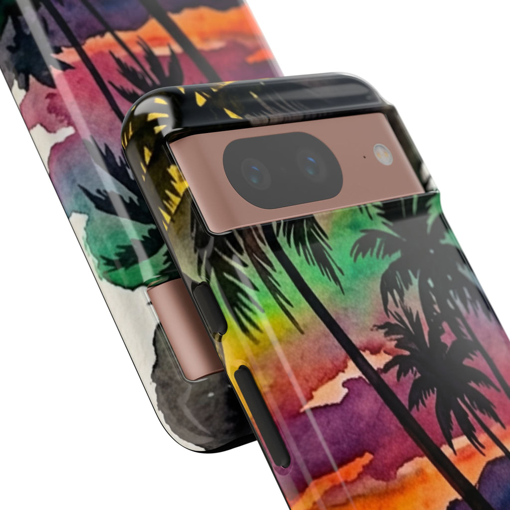 Tropical Sunset Phone Case – Palm Tree Beach Protective Cover