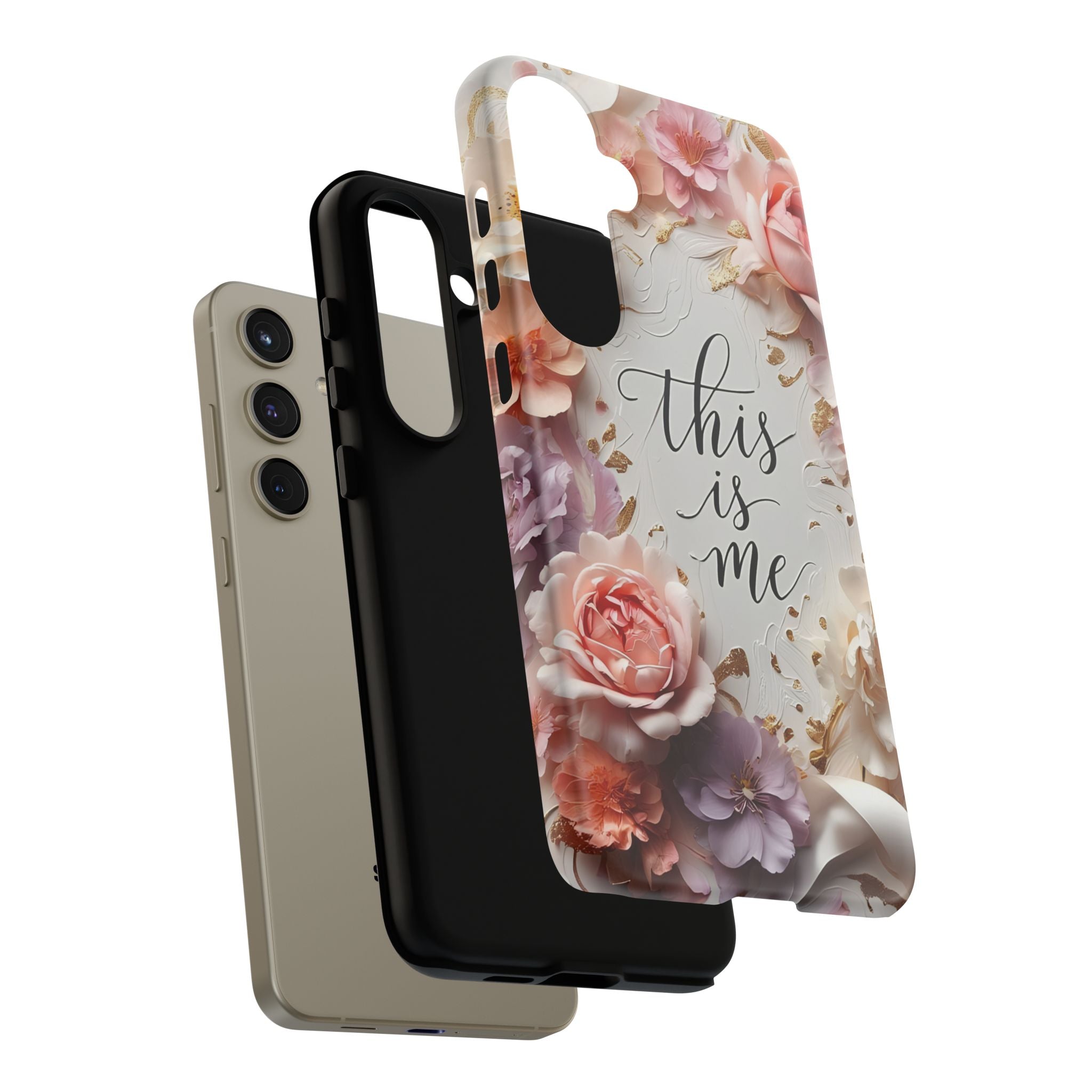 Floral "This Is Me" Tough Phone Case — Protective Floral iPhone Cover for Self-Expression, Gift for Her