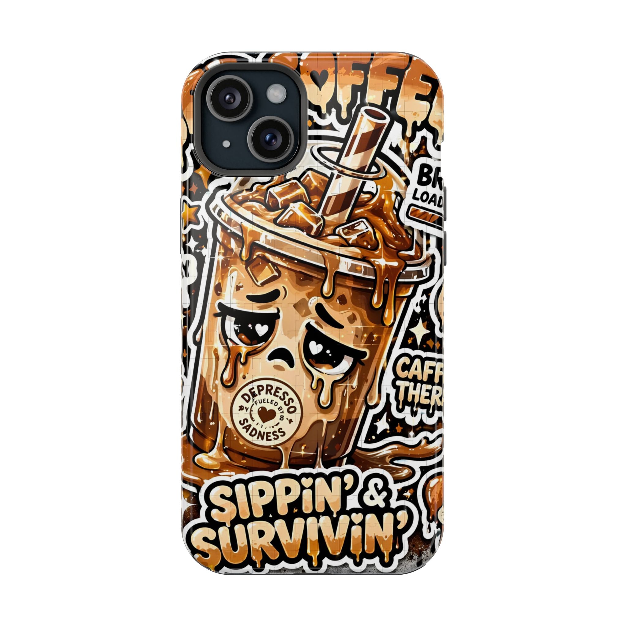 Iced Coffee Phone Case — “Sippin' & Survivin'” Magnetic Impact-Resistant Case