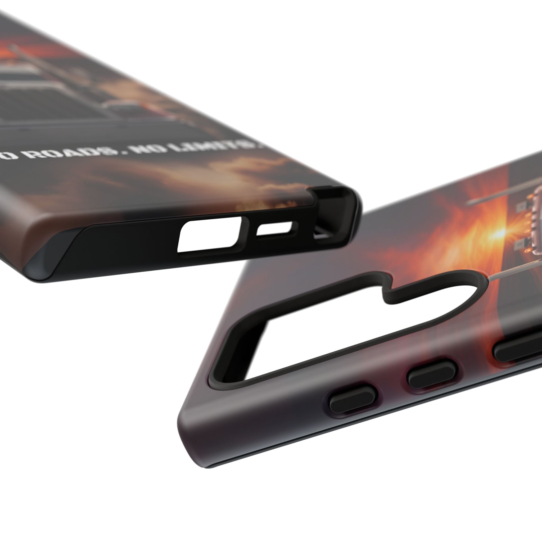 Truck Phone Case — "No Roads. No Limits." Sunset Semi Truck Protective Case