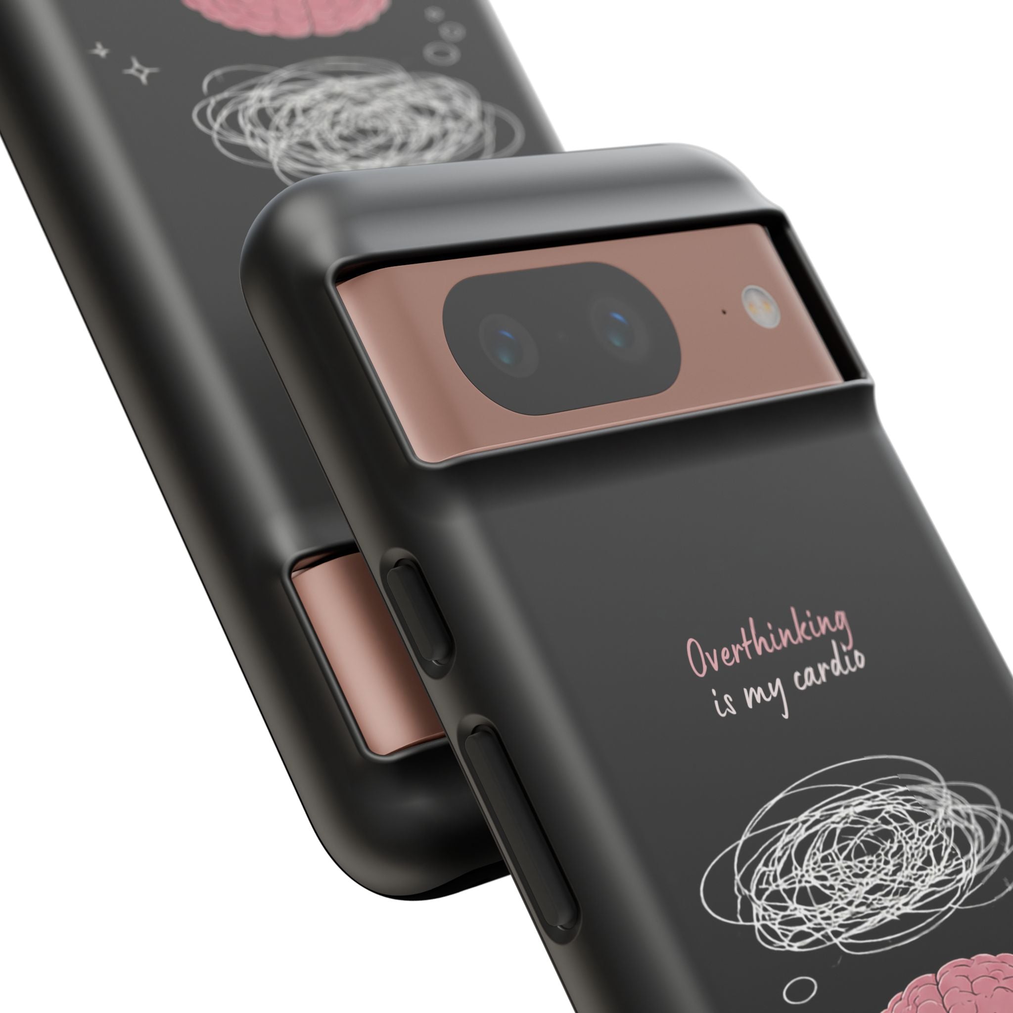 Phone Case — "Overthinking Is My Cardio" Cute Meditating Brain Protective Case