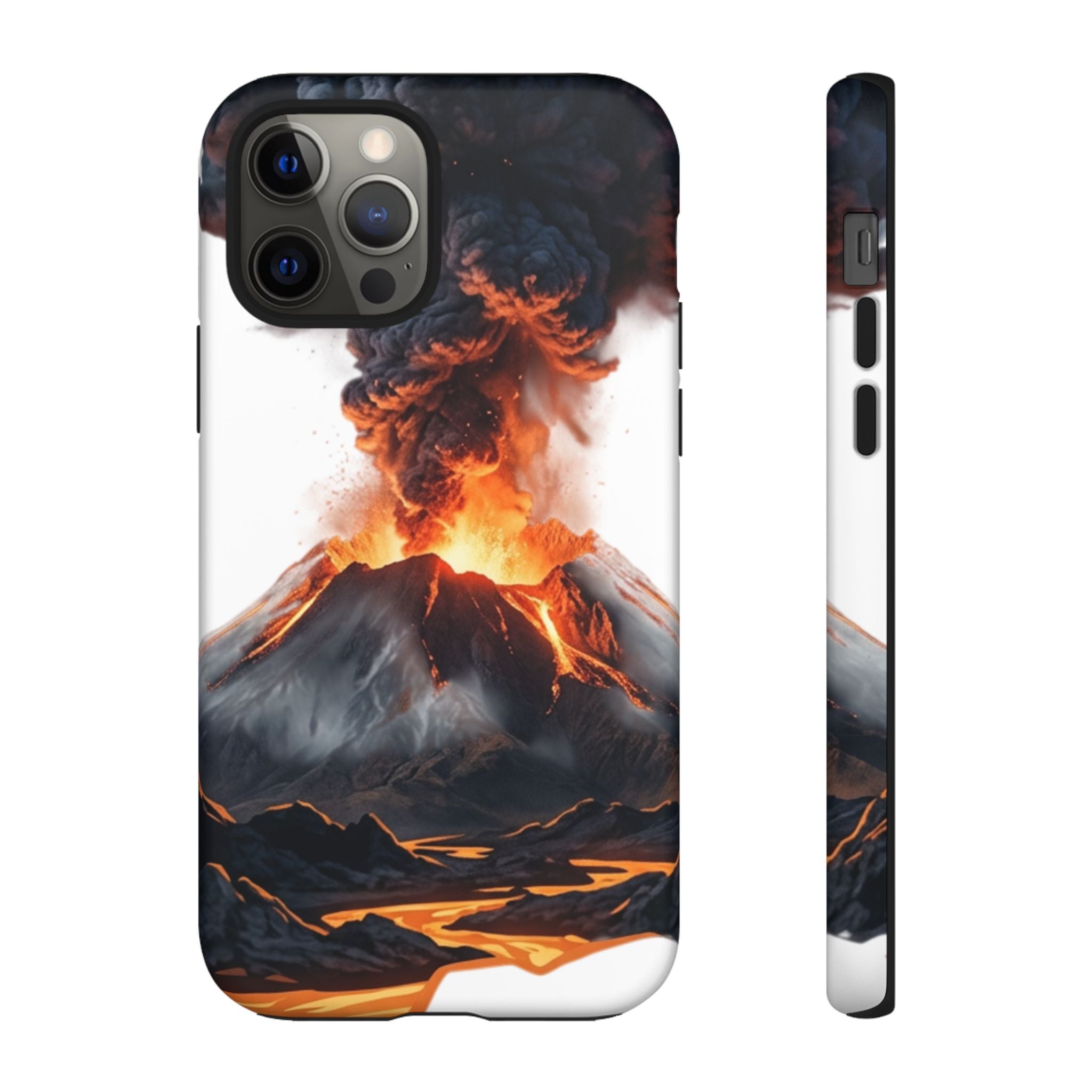 Volcano Eruption Tough Phone Case — Fiery Lava Protective Cover