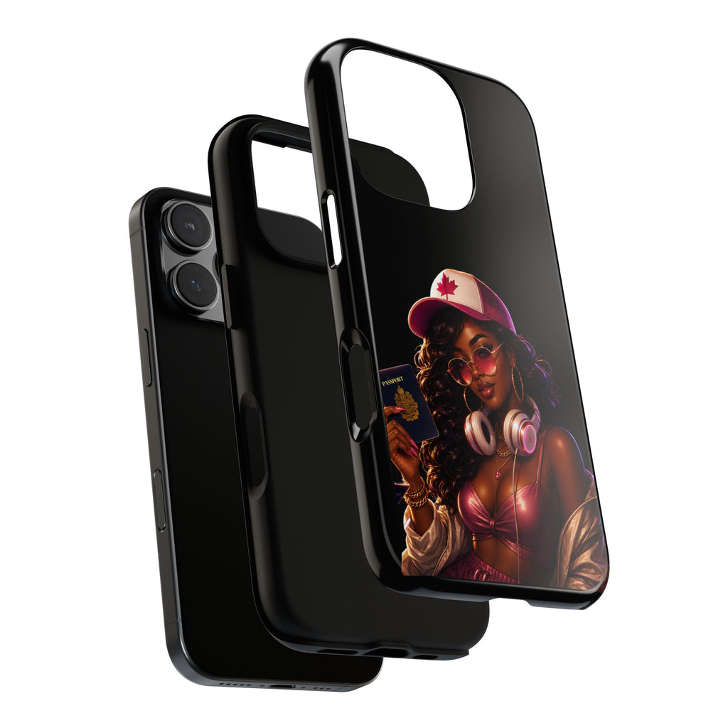 Phone Case — Stylish Urban Woman Design with Maple Cap