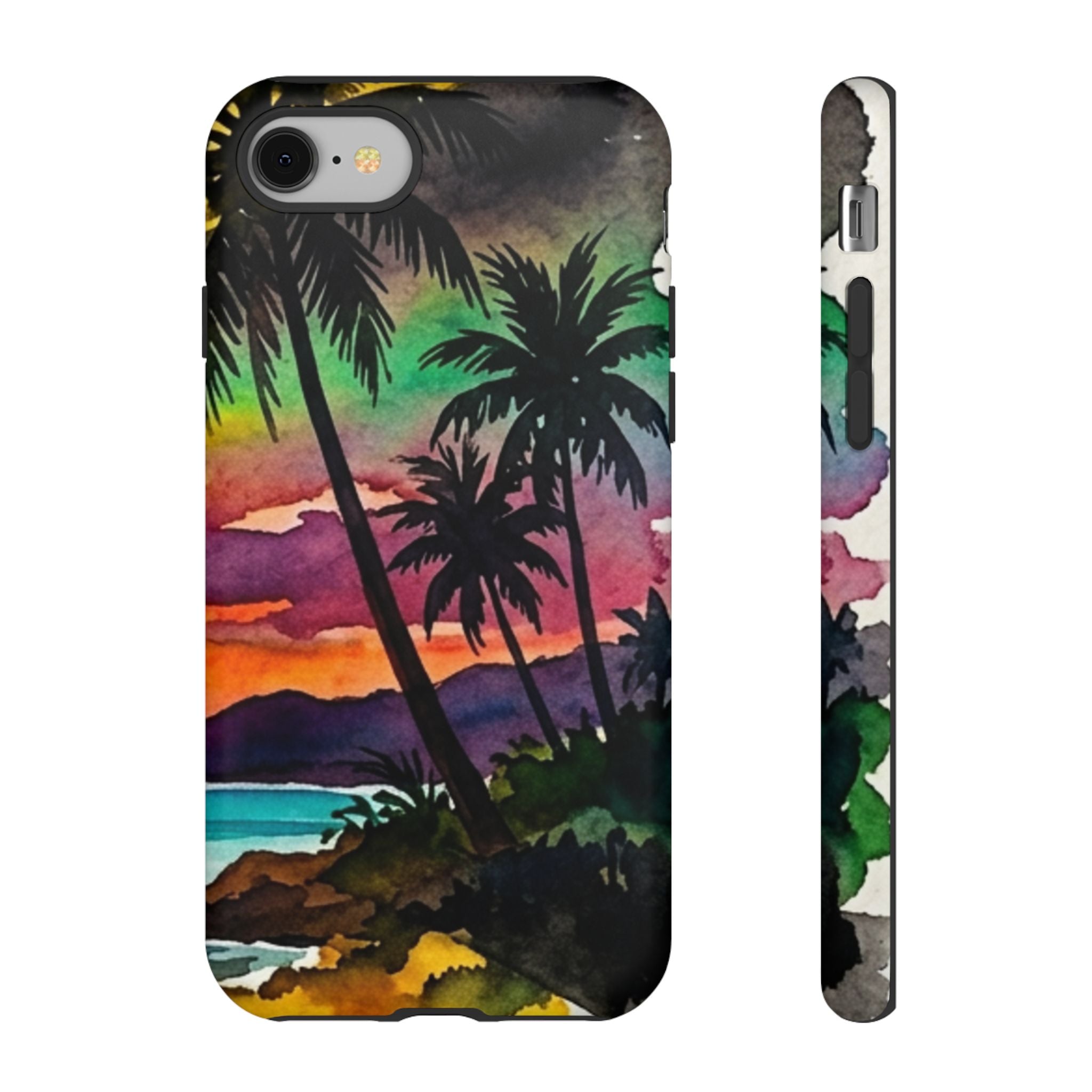 Tropical Sunset Phone Case – Palm Tree Beach Protective Cover