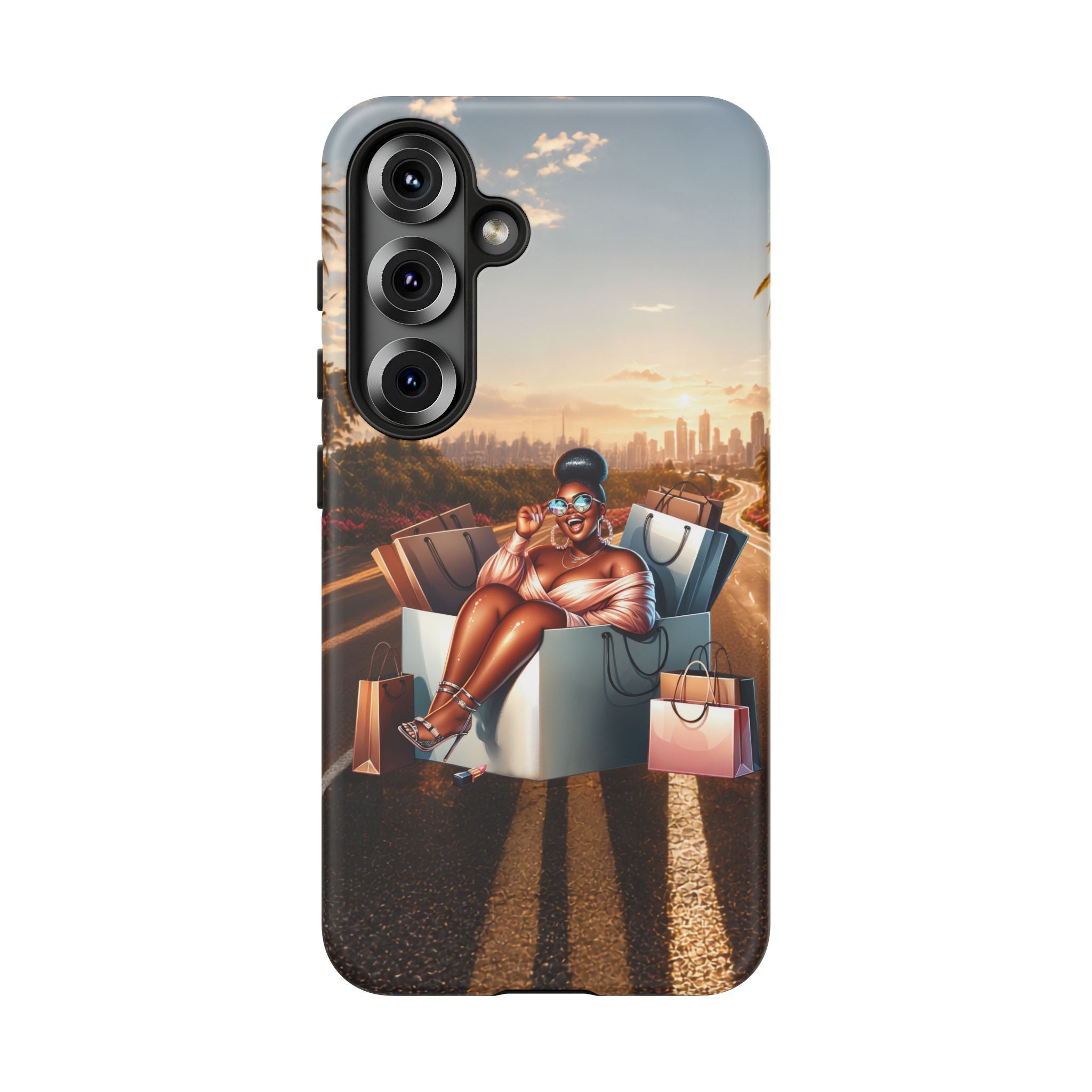Phone Case — Chic Shopper Illustration on Cloud Background