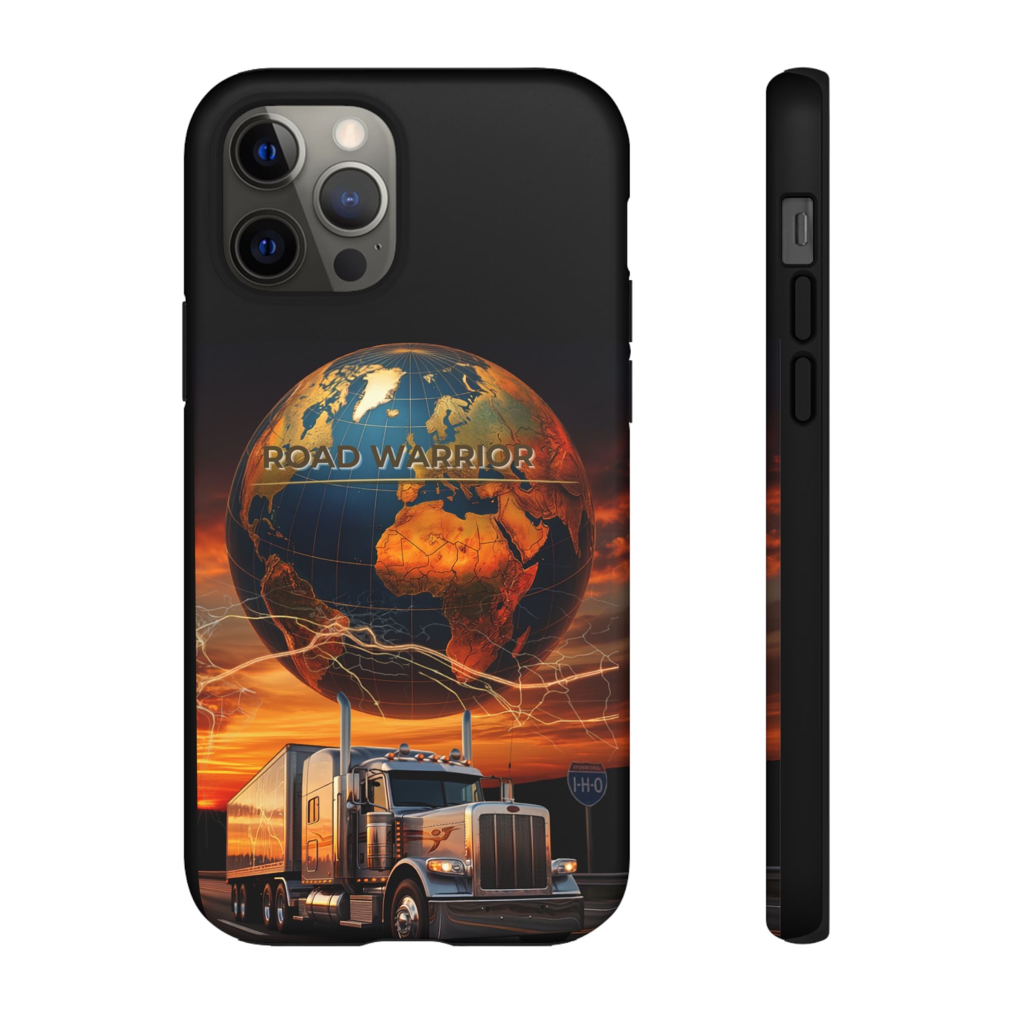 Truck Driver Phone Case — 'Global Road Warrior' Semi Truck Globe Tough Phone Cover
