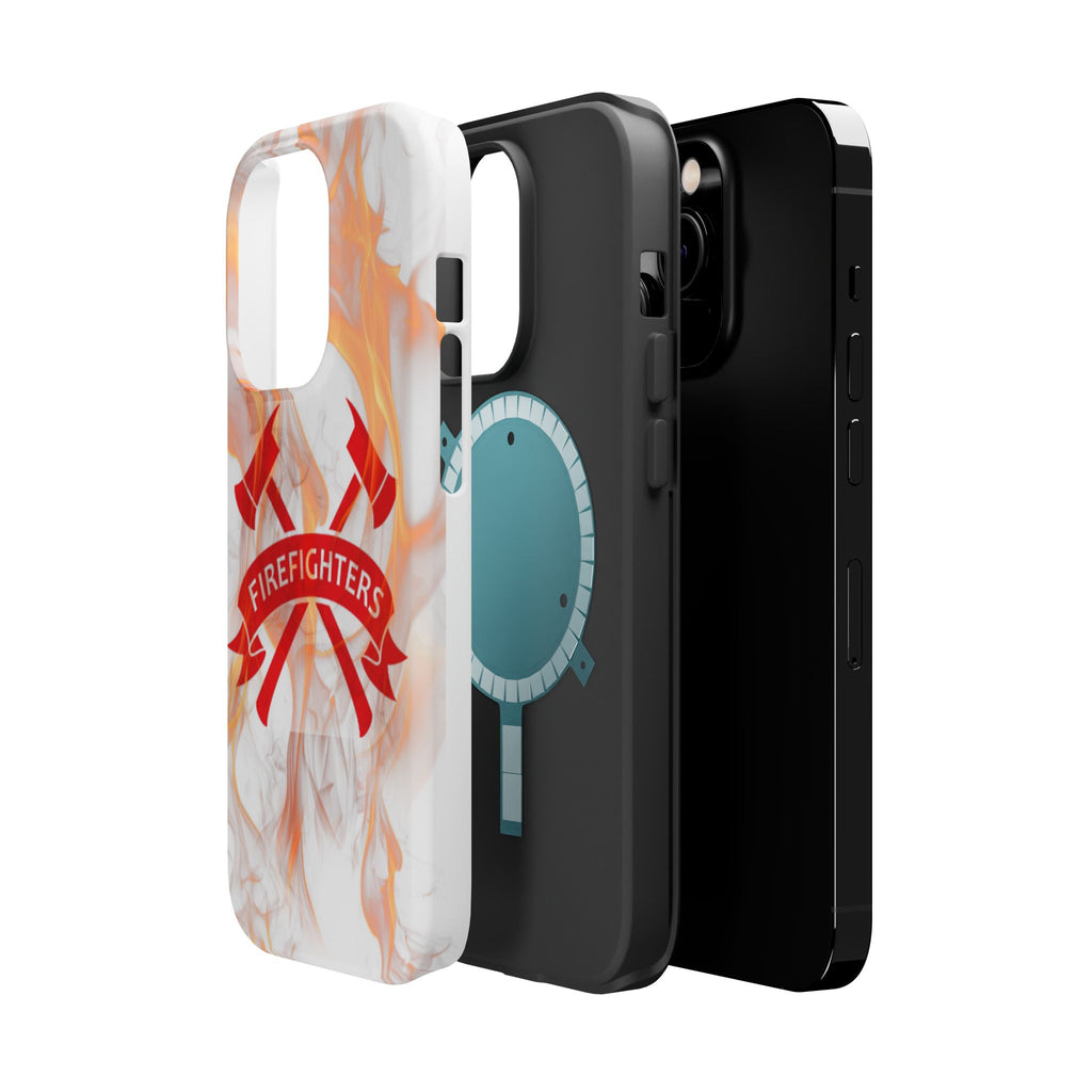 Firefighters Magnetic Impact-Resistant Phone Case — Flame Design with Maltese Cross