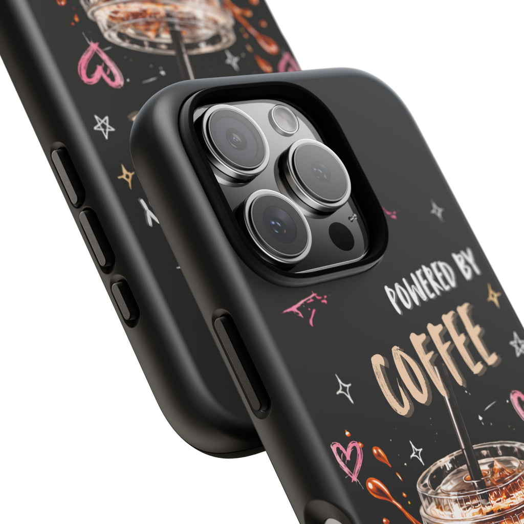 Phone Case — "Powered by Coffee & Chaos" Iced Coffee Protective Cover