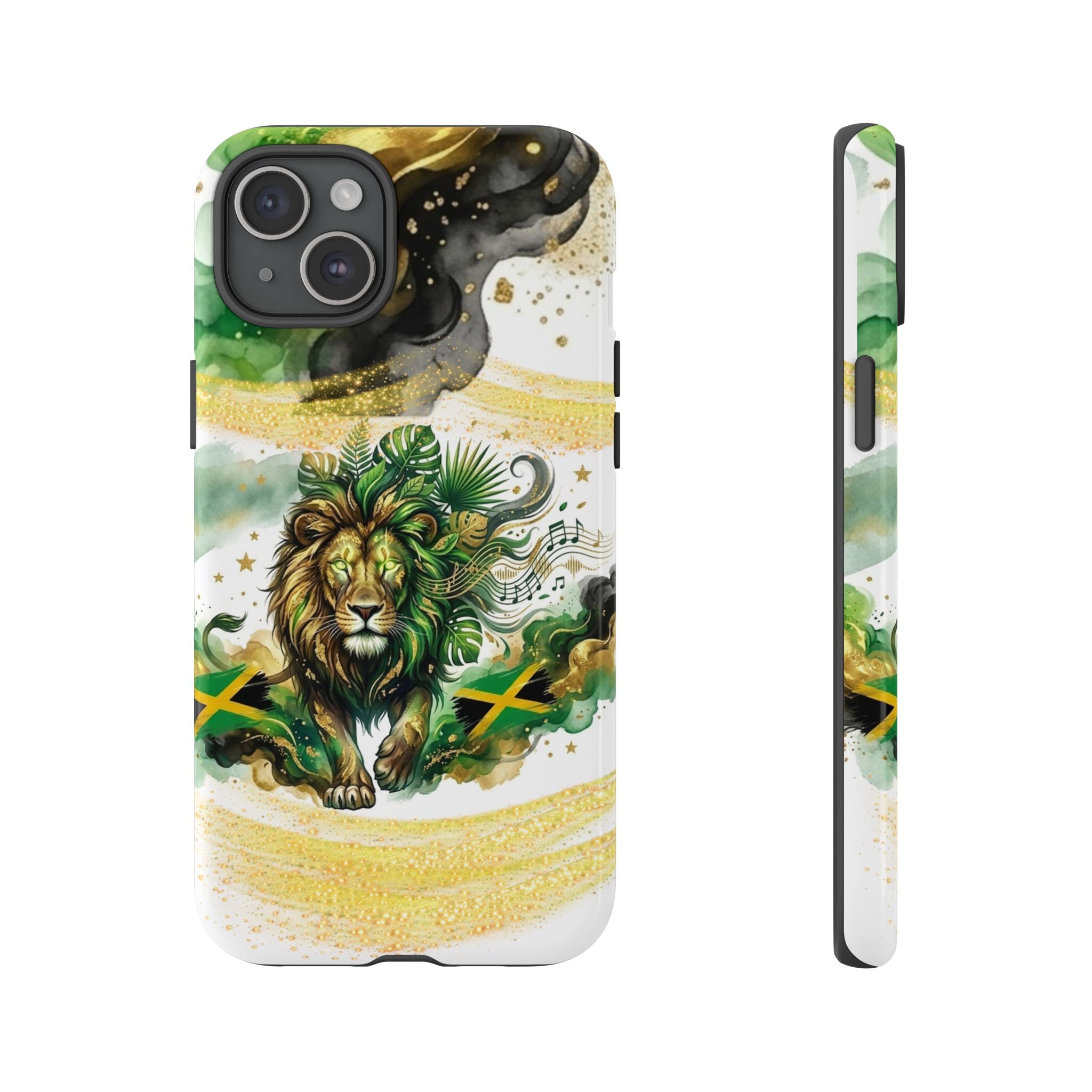 Reggae Lion Phone Case — Jamaican Flag Rasta Art Tough Phone Cover