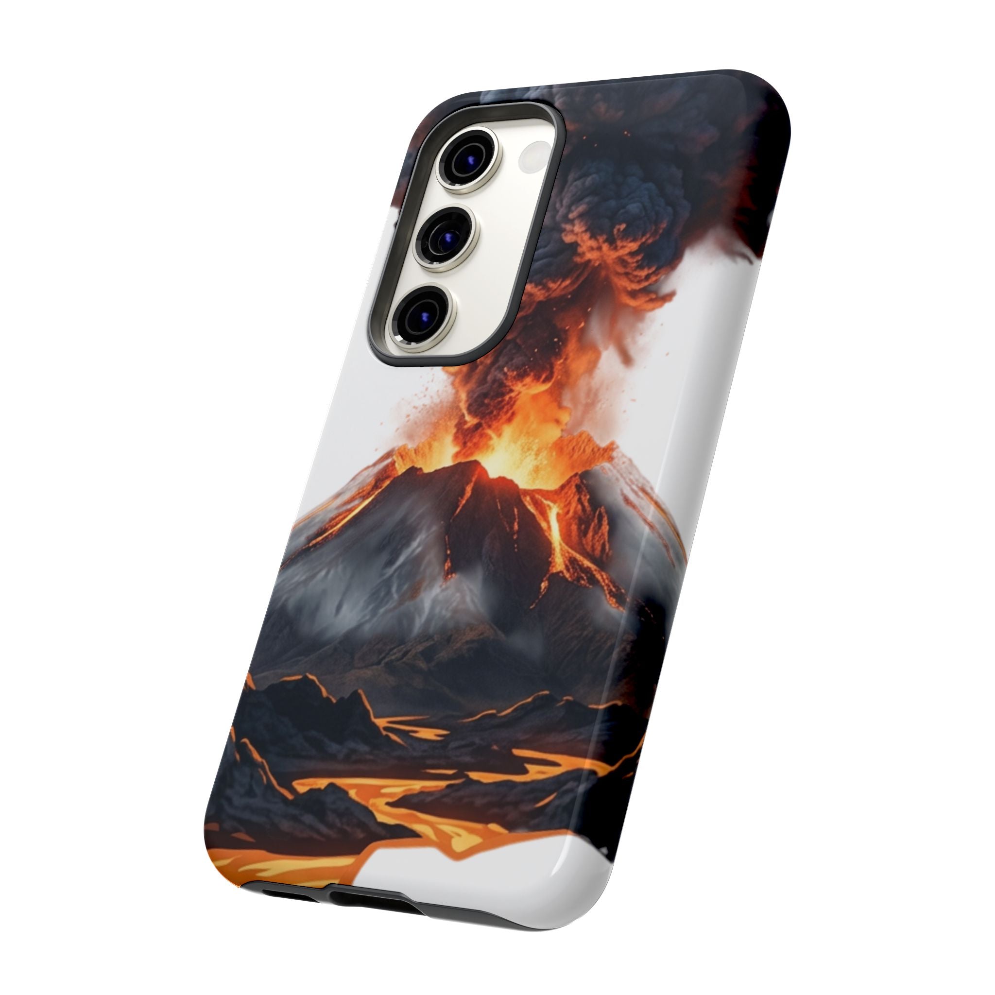 Volcano Eruption Tough Phone Case — Fiery Lava Protective Cover