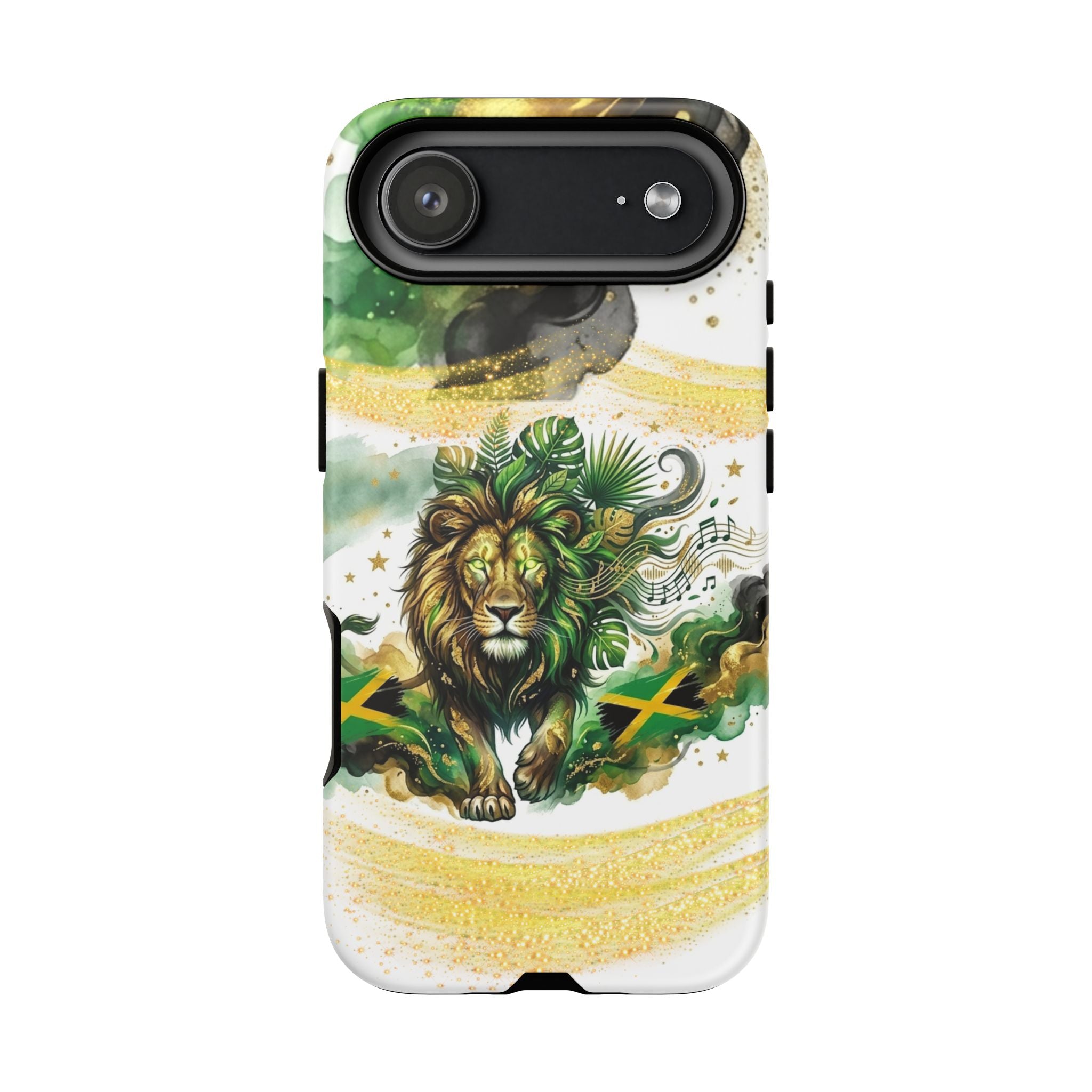 Reggae Lion Phone Case — Jamaican Flag Rasta Art Tough Phone Cover