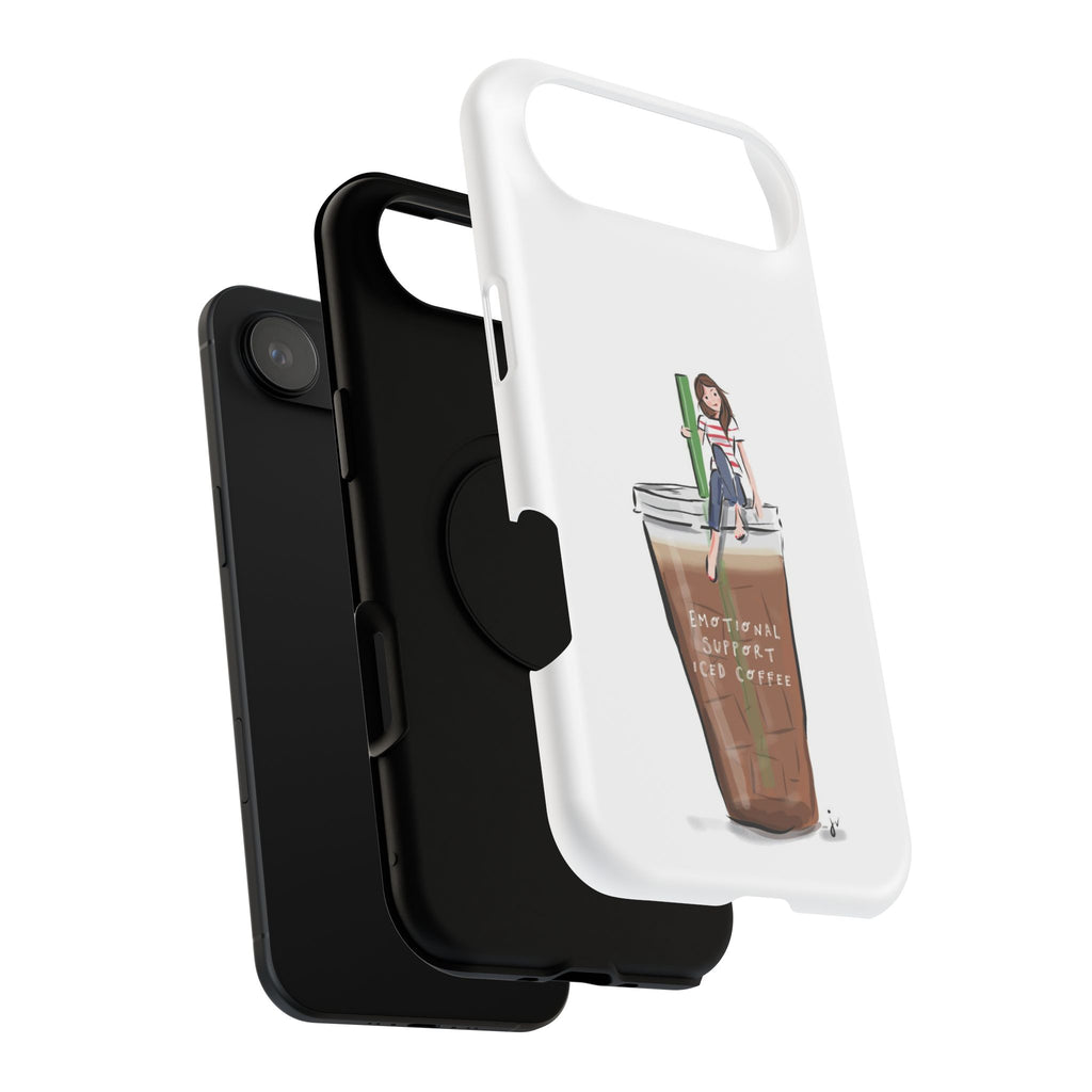 Iced Coffee & Me Phone Case — Cute Illustration 'Emotional Support Iced Coffee' Impact-Resistant Case