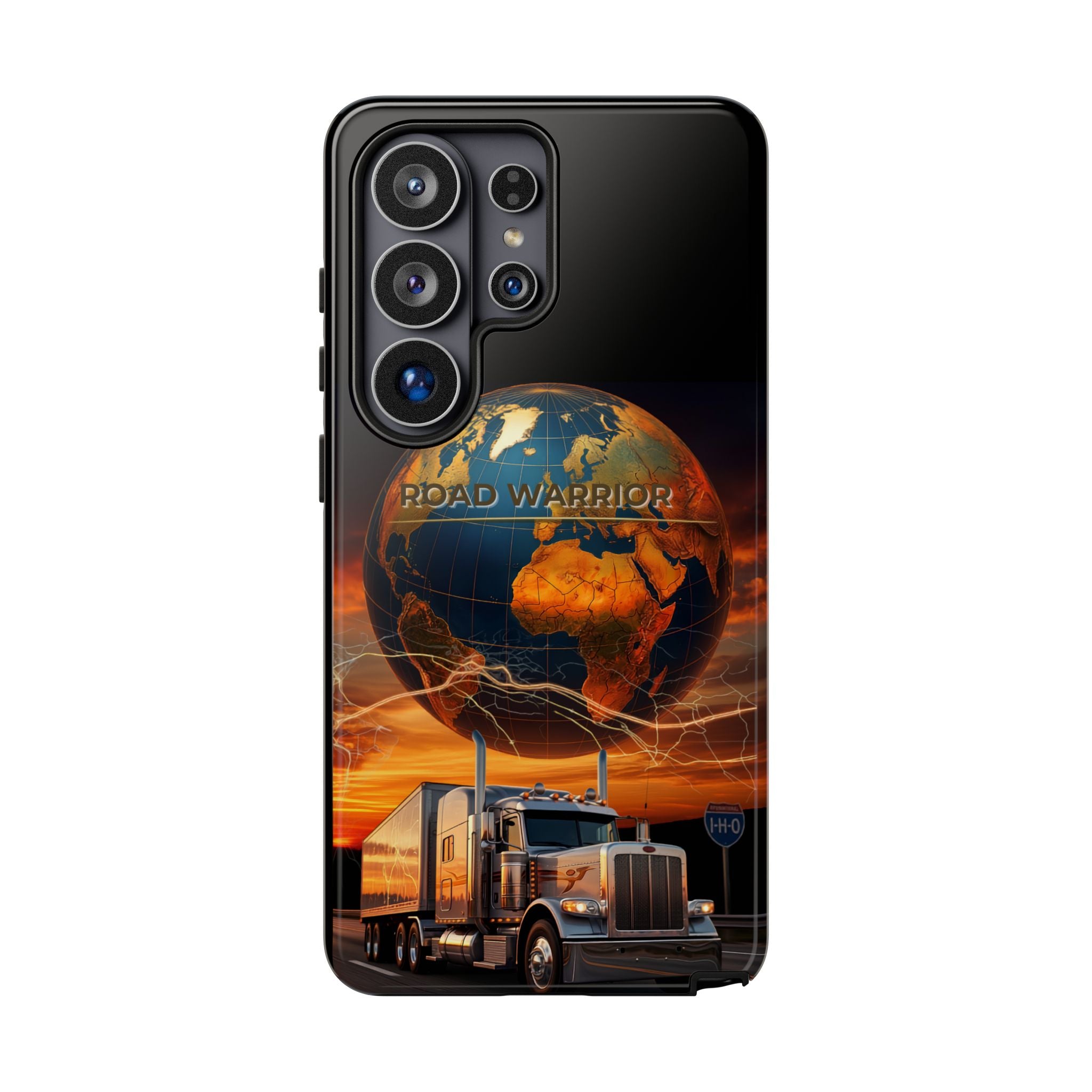 Truck Driver Phone Case — 'Global Road Warrior' Semi Truck Globe Tough Phone Cover