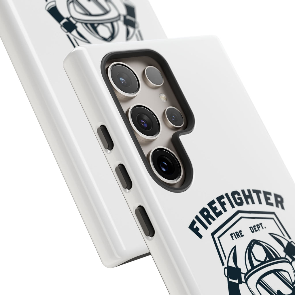 Firefighter Tough Phone Case — Fire Dept Helmet & Axes Protective Cover