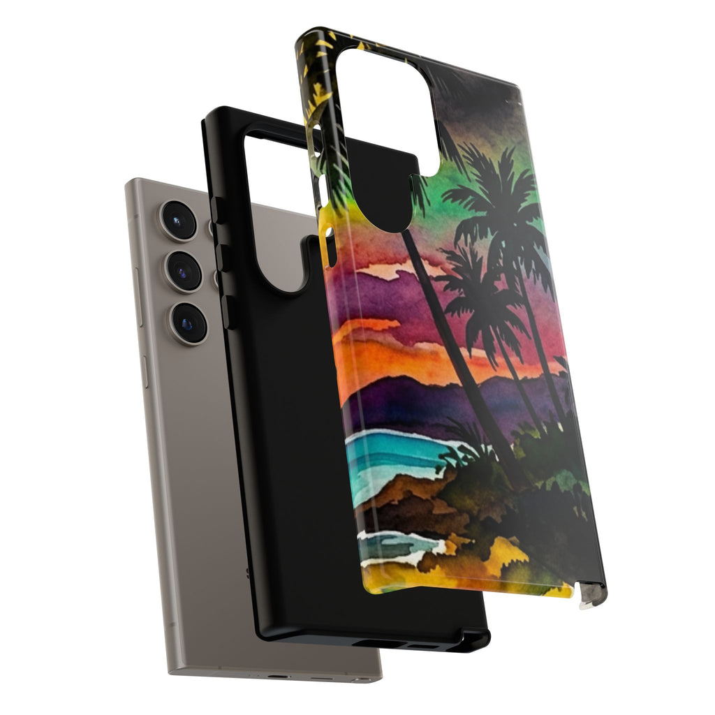 Tropical Sunset Phone Case – Palm Tree Beach Protective Cover