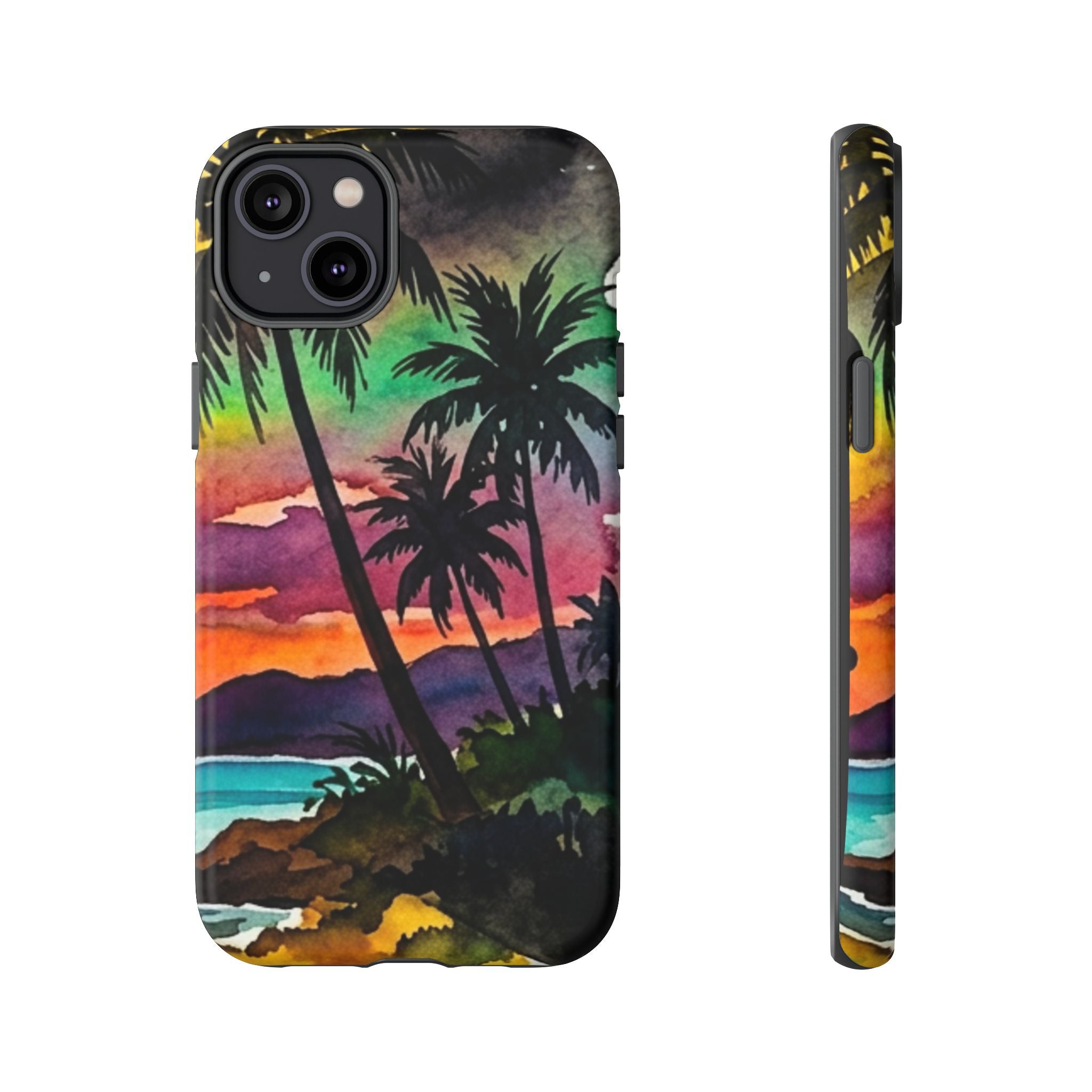 Tropical Sunset Phone Case – Palm Tree Beach Protective Cover
