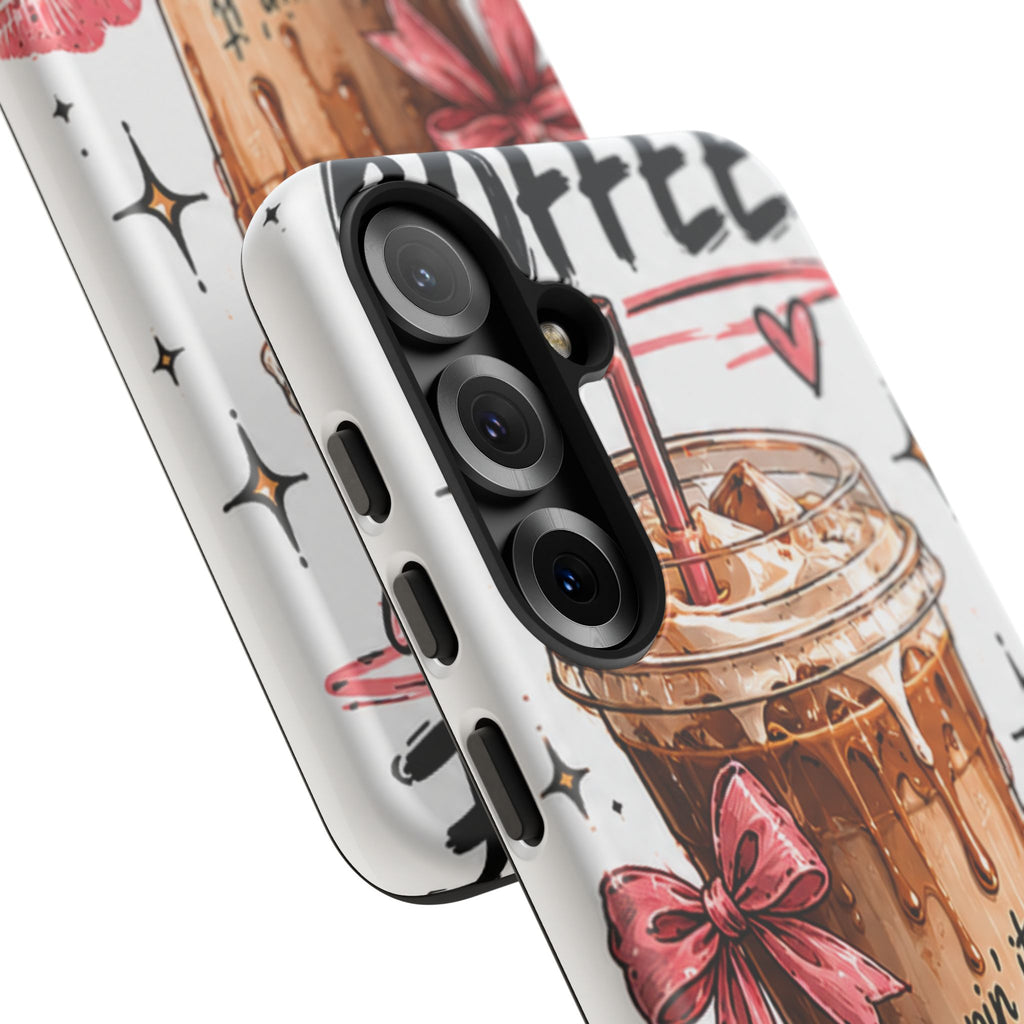 Phone Case — "Keepin' It Cute & Caffeinated" Iced Coffee Design