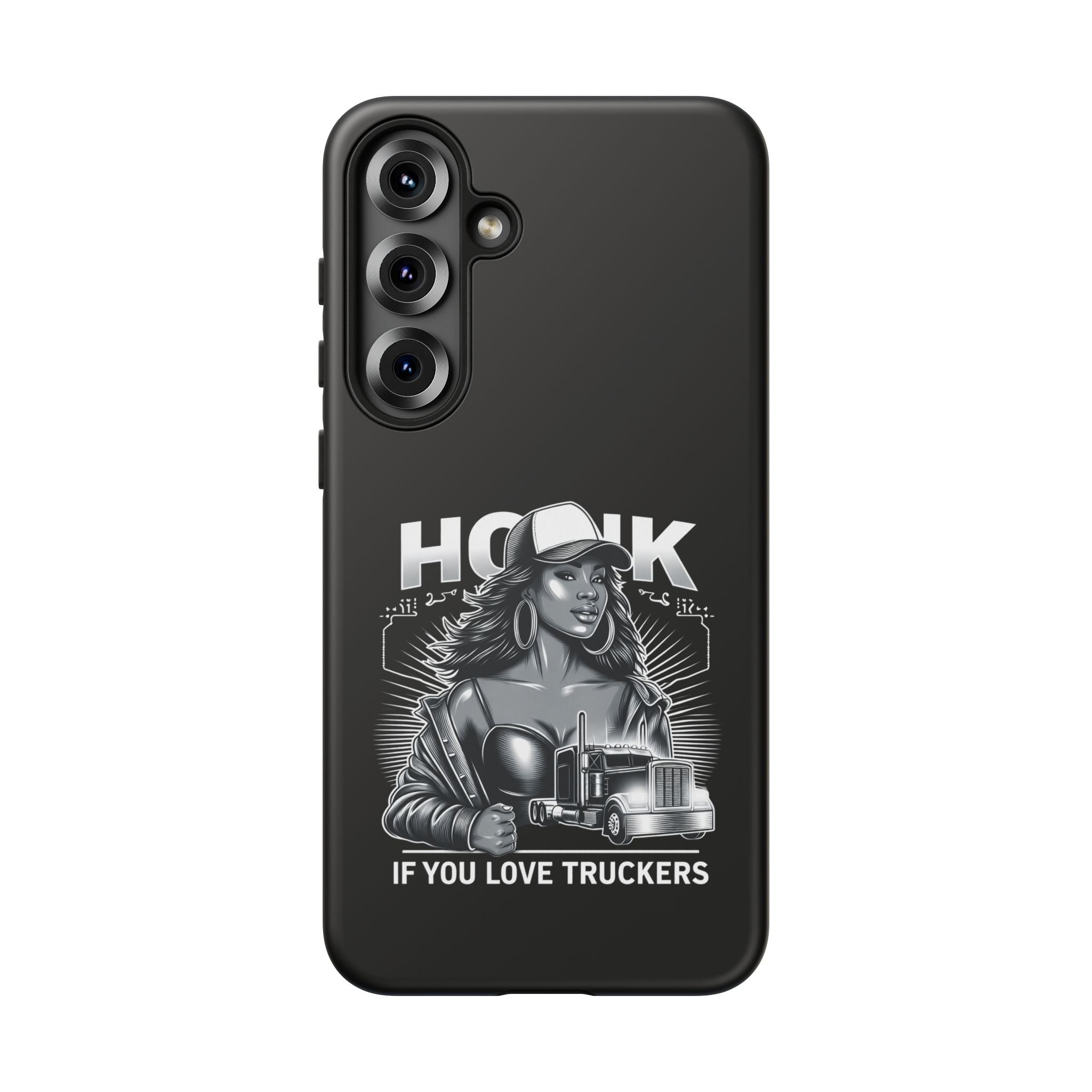 Phone Case — 'Honk' Trucker Girl Retro Semi Truck Protective Case