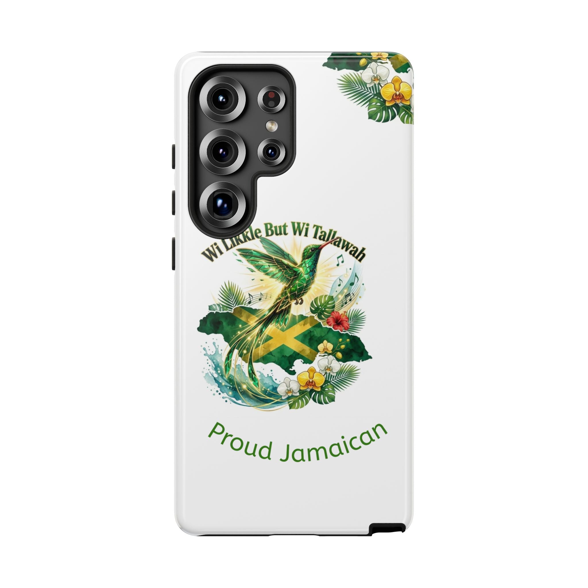 Jamaica Hummingbird Phone Case — “Wi Likkle But Wi Tallawah” Tropical Protective Cover