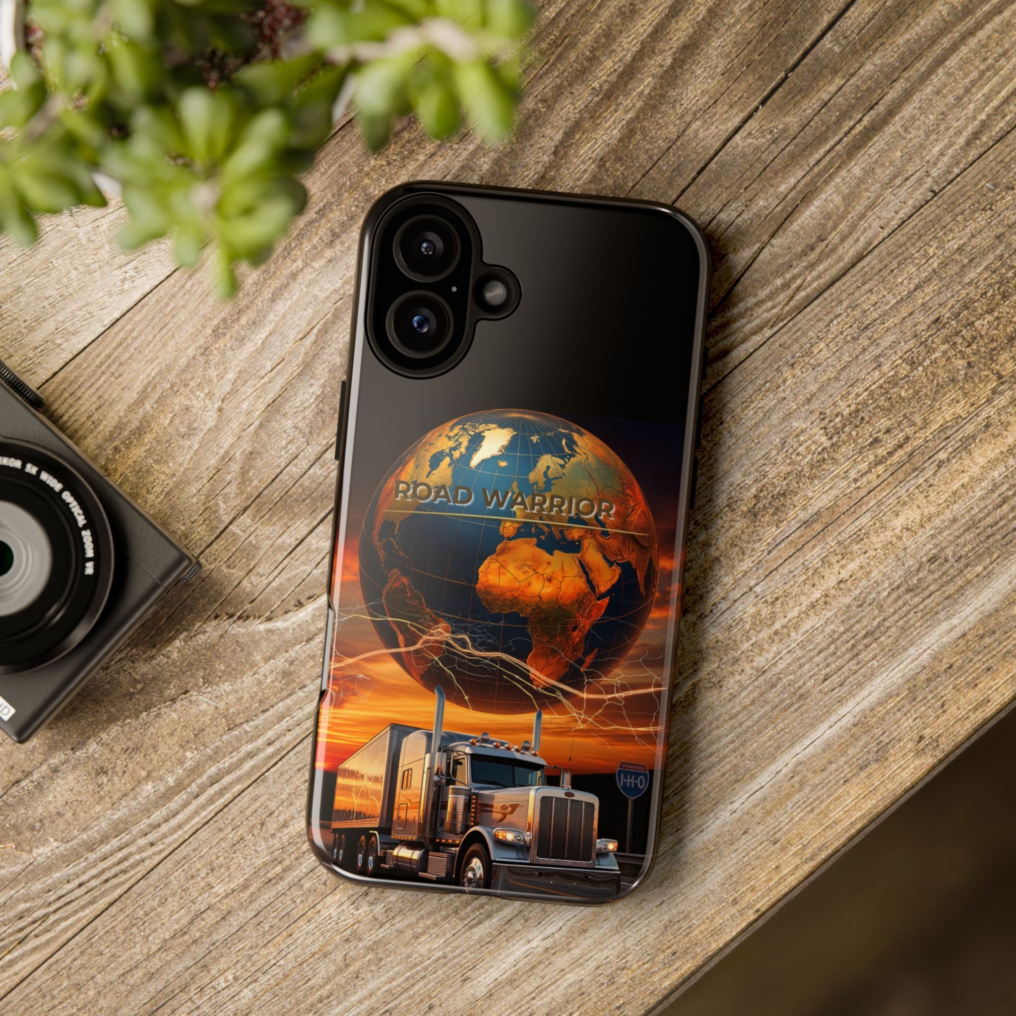 Truck Driver Phone Case — 'Global Road Warrior' Semi Truck Globe Tough Phone Cover