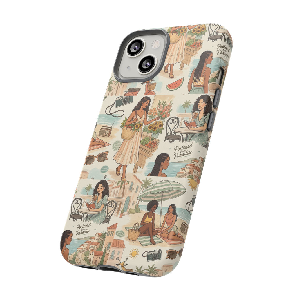 Tropical Vacation Phone Case — Vintage Beach Women Pattern