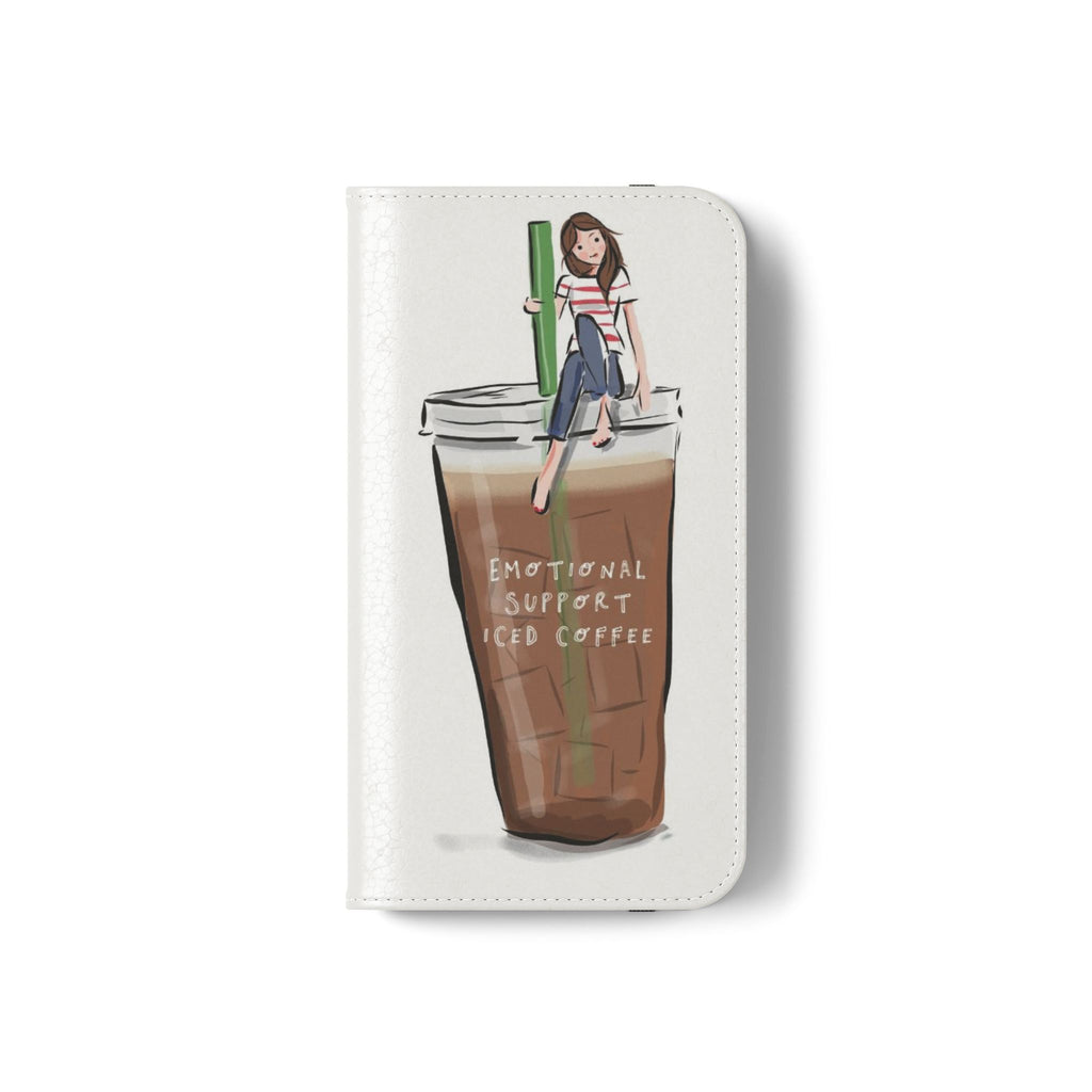 Flip Case — "Emotional Support Iced Coffee" Phone Wallet Case